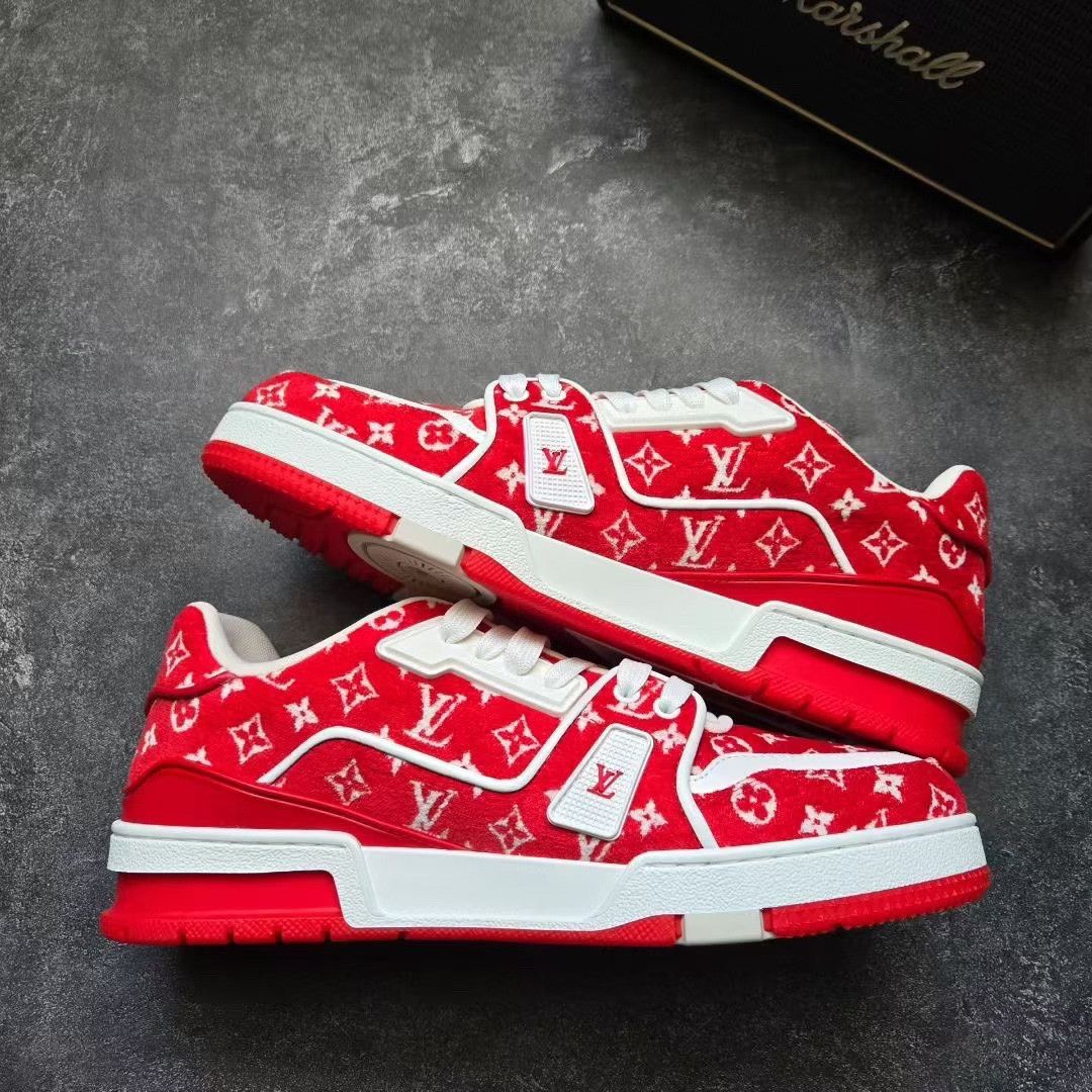 Louis Vuitton Louis Vuitton Training Red Lowtop Sneakers 41 Men Size US 8.5 / EU 41-42 - 3 Thumbnail