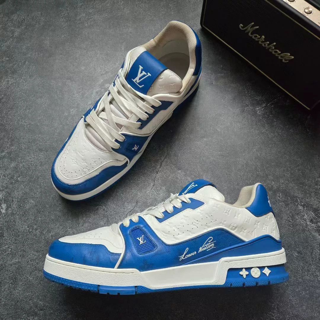 Louis Vuitton Louis Vuitton Training Blue Lowtop Sneakers 9 Men Size US 9 / EU 42 - 4 Thumbnail