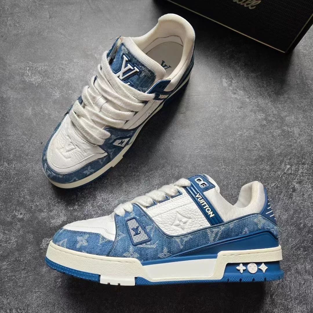 Louis Vuitton Louis Vuitton Training Blue Lowtop Sneakers 40 Men Size US 7.5 / EU 40-41 - 4 Thumbnail