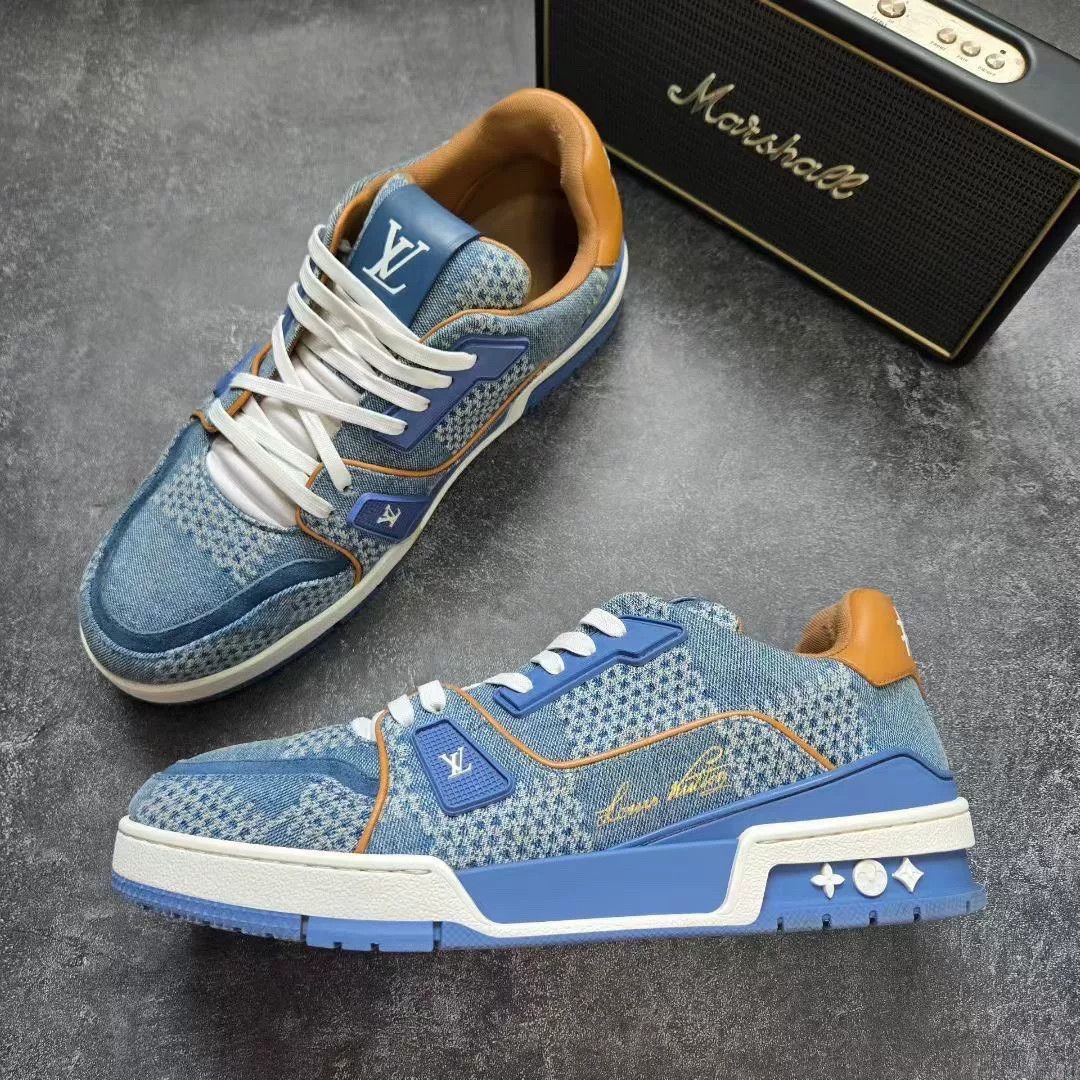Louis Vuitton Louis Vuitton Training Blue Lowtop Sneakers 42 Men Size US 9 / EU 42 - 4 Thumbnail