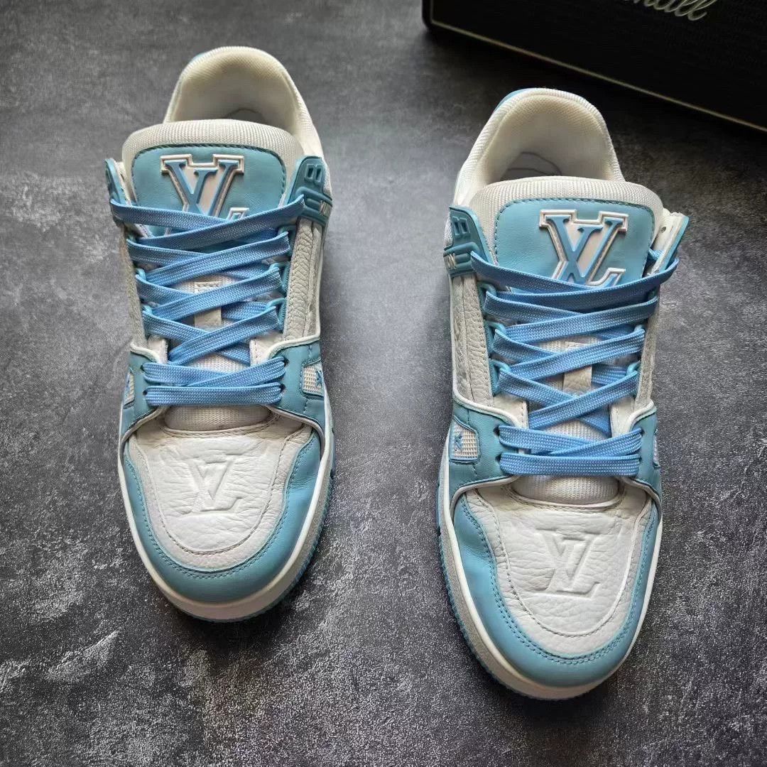 Louis Vuitton Louis Vuitton Training Blue Lowtop Sneakers 38 Women Size US 7.5 / IT 37.5 - 3 Thumbnail
