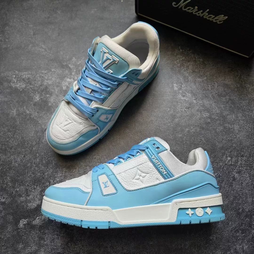 Louis Vuitton Louis Vuitton Training Blue Lowtop Sneakers 38 Women Size US 7.5 / IT 37.5 - 4 Thumbnail