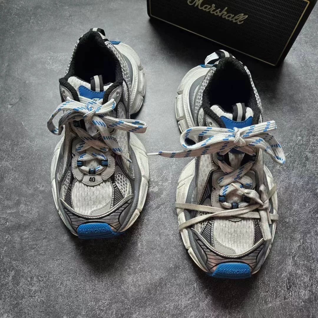 Balenciaga Balenciaga Distressed Blue Lowtop Sneakers XXXL Men Size US 10 / EU 43 - 3 Thumbnail