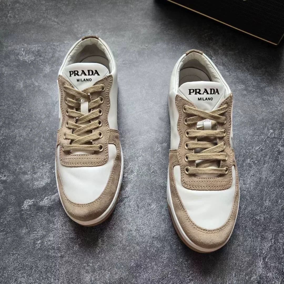 Prada Prada White Lowtop Sneakers 37 Women Size US 6.5 / IT 36.5 - 3 Thumbnail