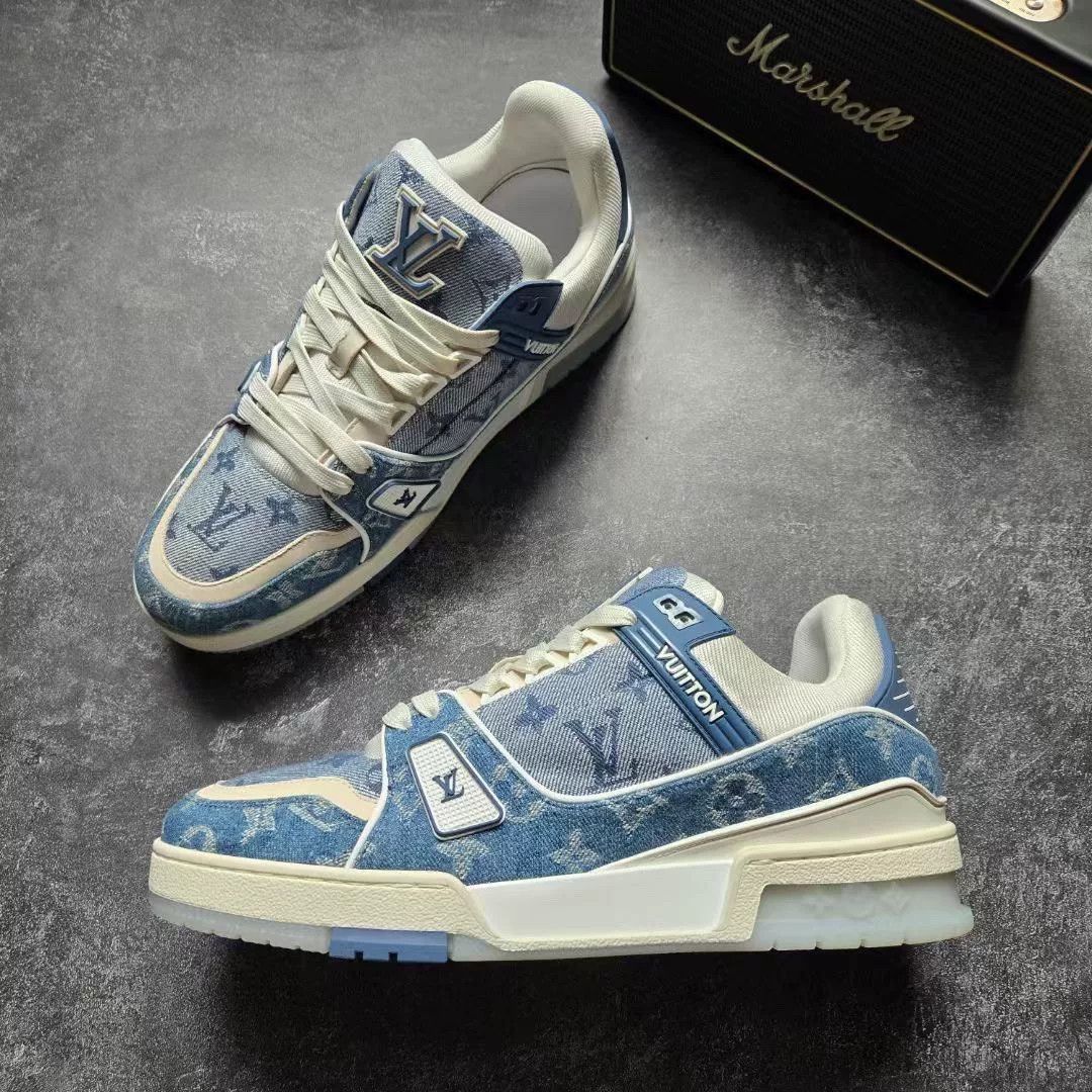 Louis Vuitton Louis Vuitton Training Blue Lowtop Sneakers 41 Men Size US 8.5 / EU 41-42 - 4 Thumbnail