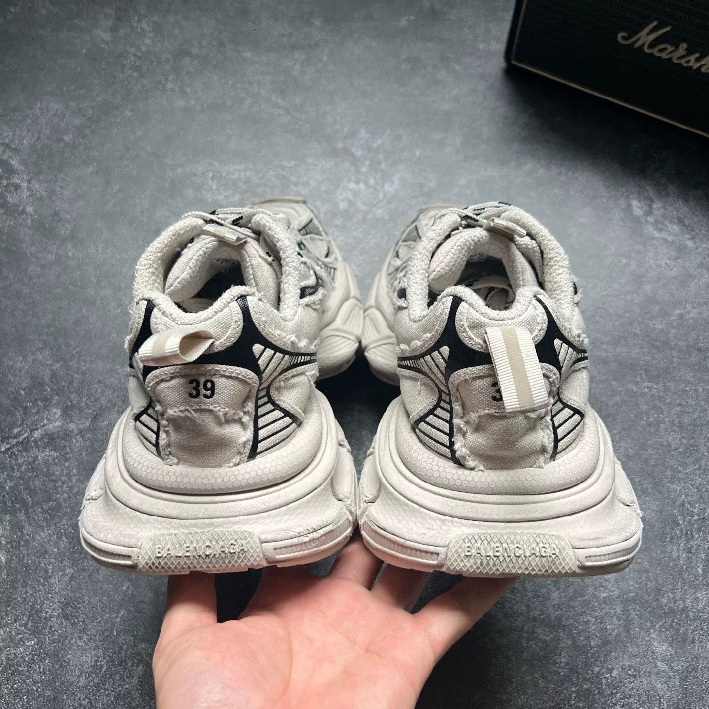 Balenciaga Balenciaga Distressed Black Lowtop Sneakers XXXL Men Size US 10 / EU 43 - 6 Thumbnail