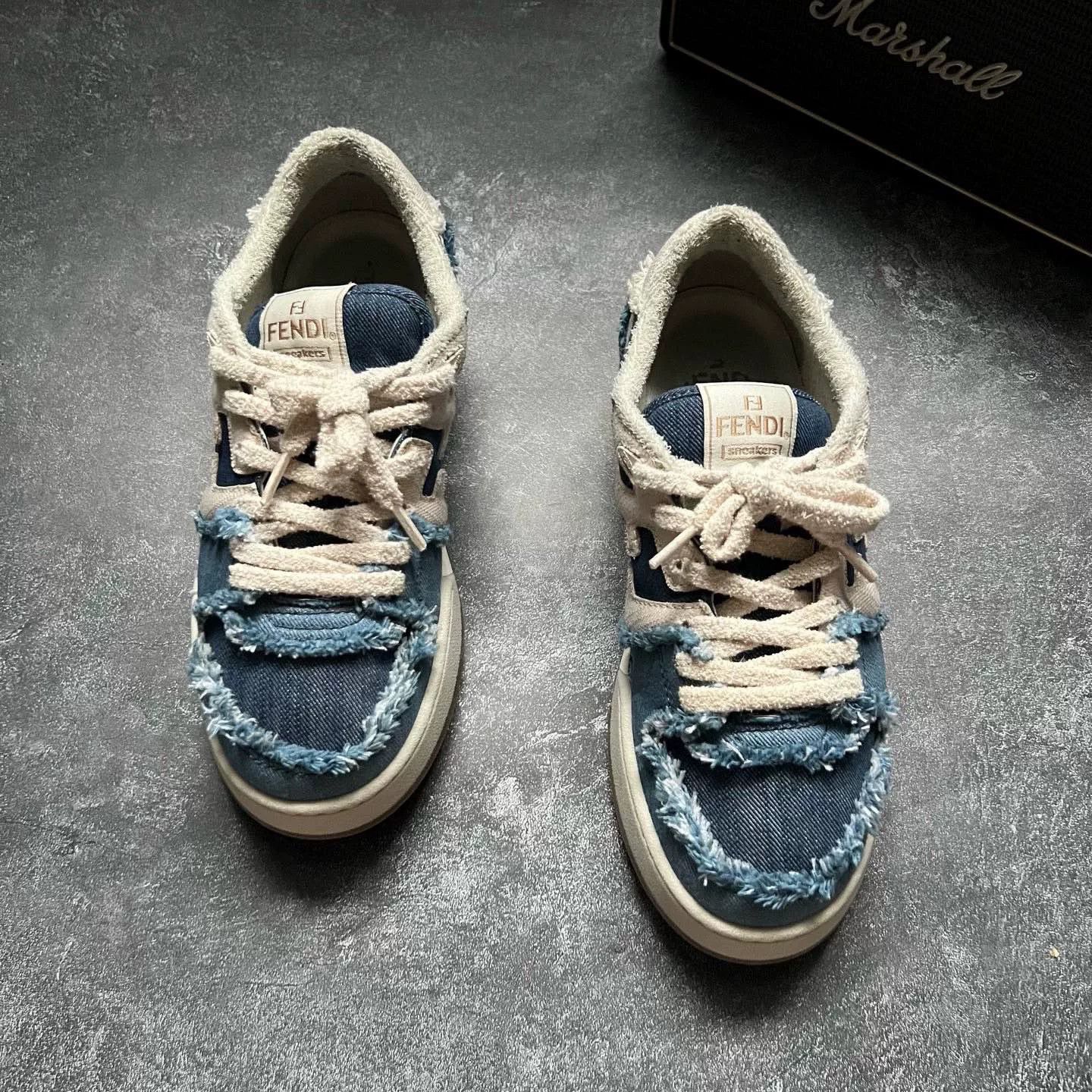 Fendi Fendi Denim Blue Lowtop Sneakers 39 Men Size US 6.5 / EU 39-40 - 3 Thumbnail