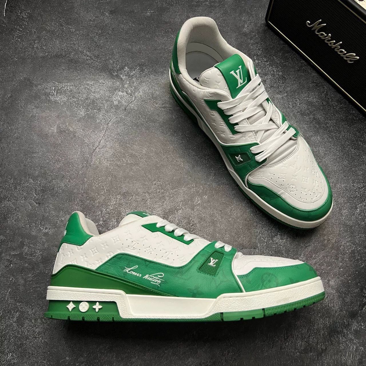Louis Vuitton Louis Vuitton Training Green Lowtop Sneakers 12 Men Size US 12 / EU 45 - 5 Thumbnail