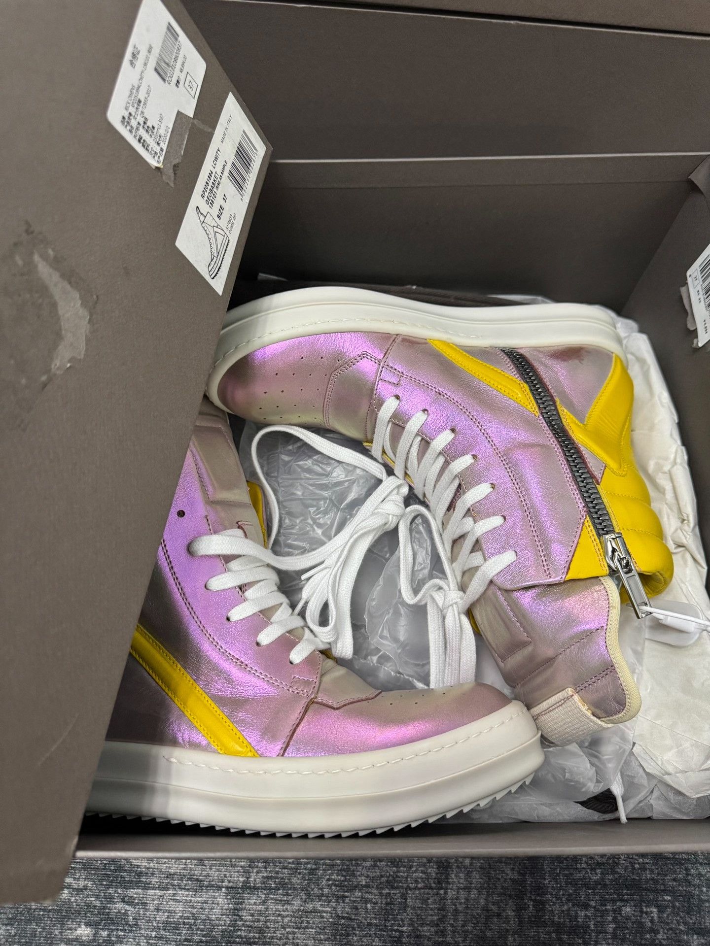 Rick Owens Rick Owens Patchwork Multi Hitop Sneakers 37 Women Size US 6.5 / IT 36.5 - 9 Thumbnail