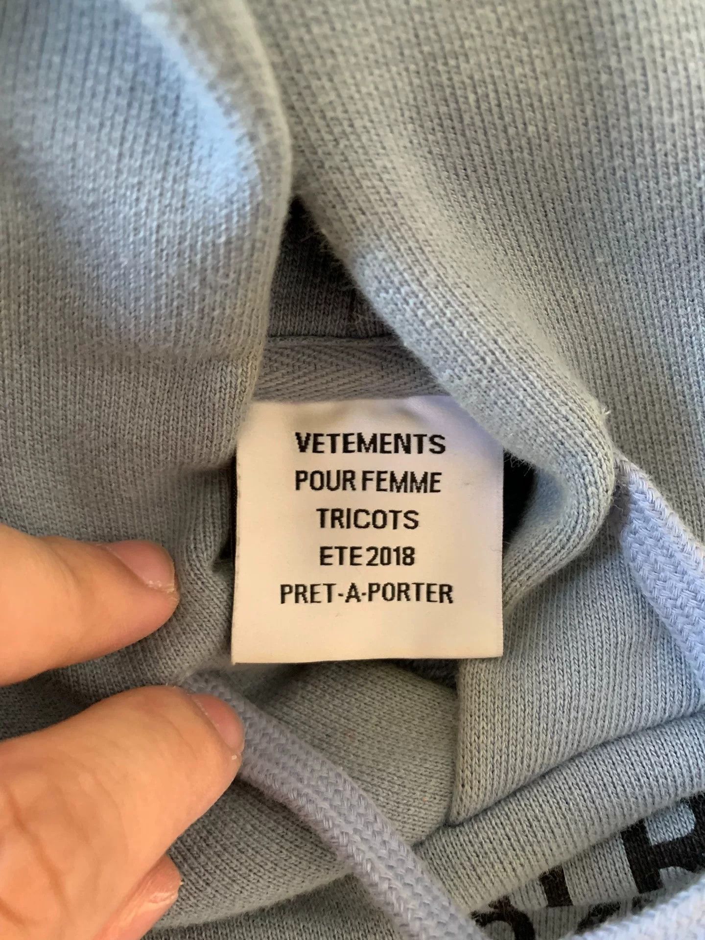 Vetements Vetements Blue Hoodie XS Men Size US XS / EU 42 / 0 - 5 Thumbnail