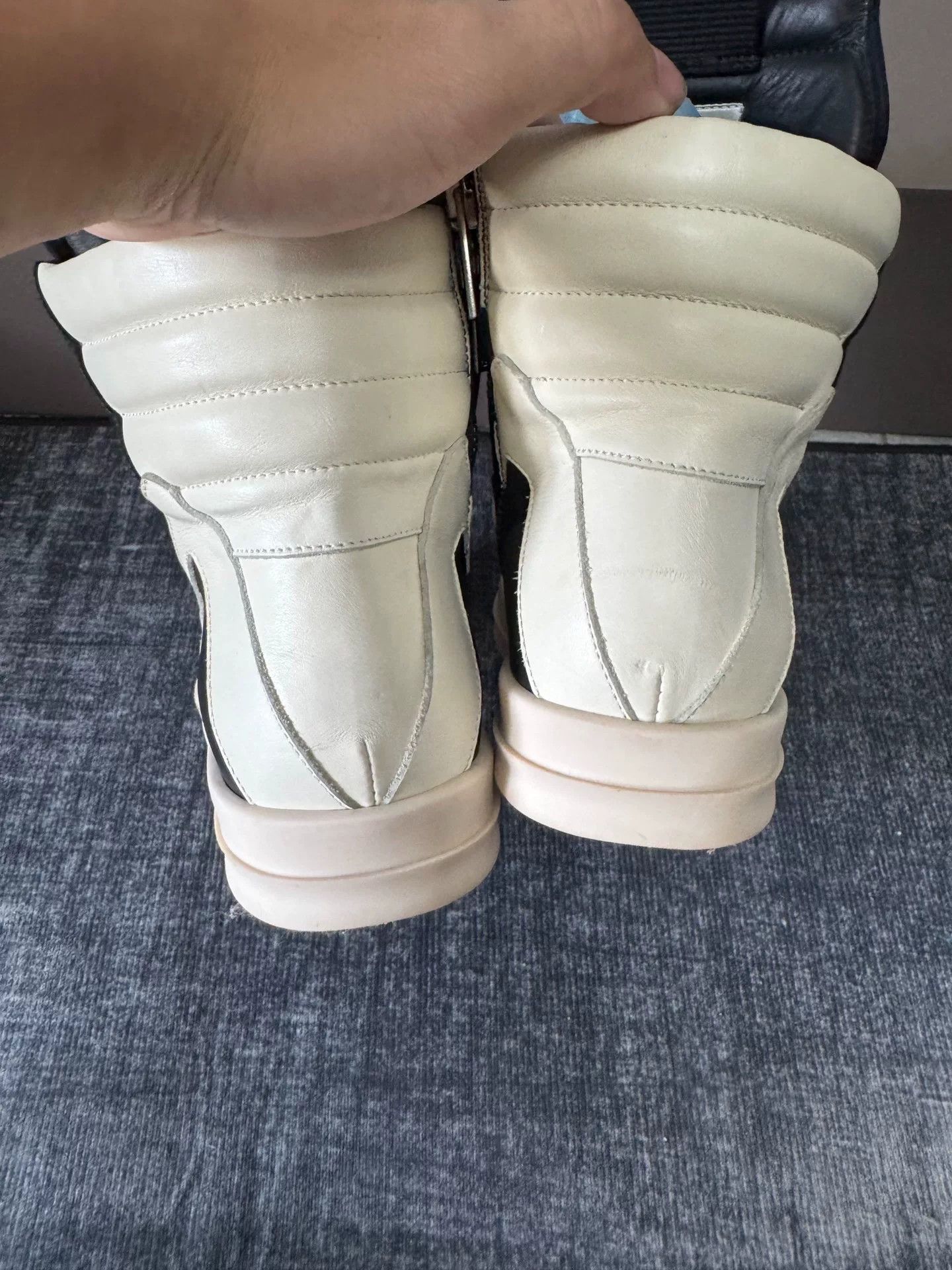 Rick Owens Rick Owens Leather Pink Hitop Sneakers 37 Women Size US 6.5 / IT 36.5 - 5 Thumbnail