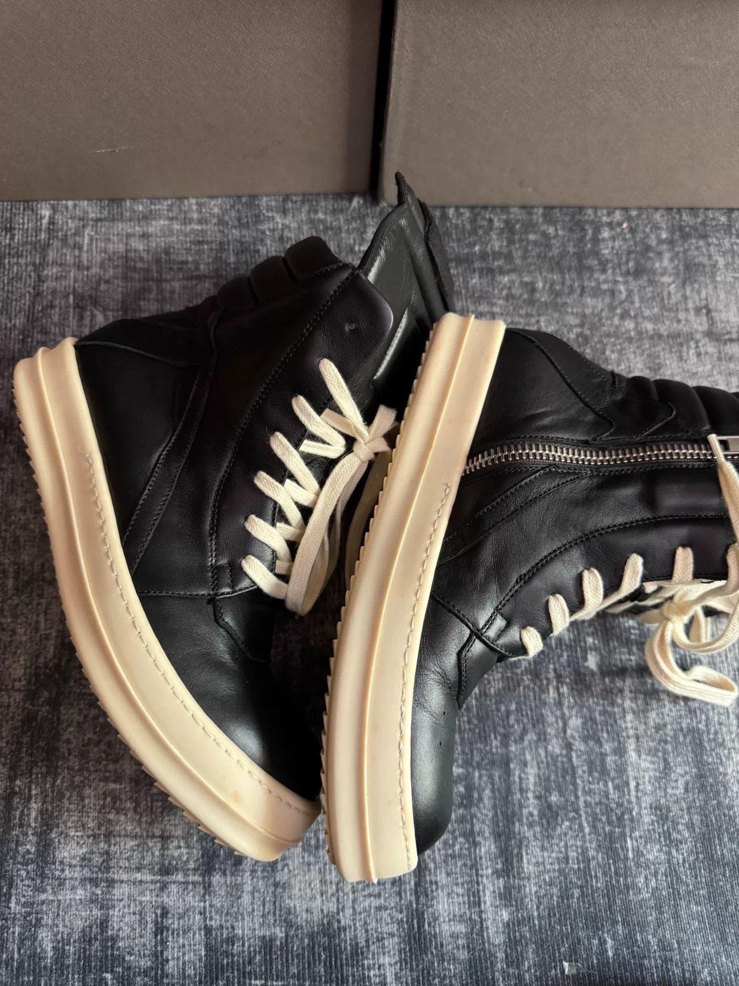 Rick Owens Rick Owens Leather Pink Hitop Sneakers 37 Women Size US 6.5 / IT 36.5 - 3 Thumbnail