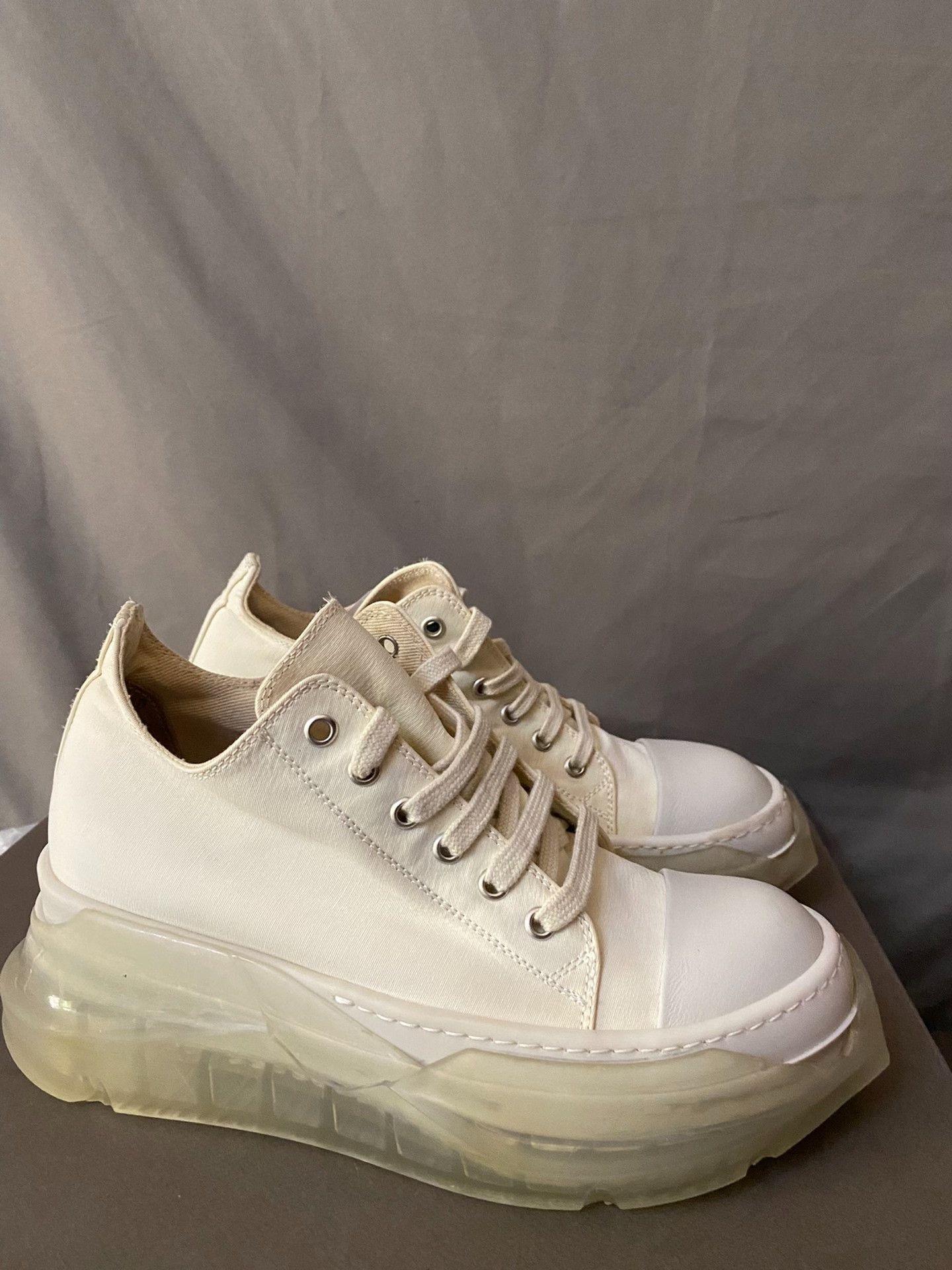 Rick Owens Rick Owens Clear White Lowtop Sneakers 38 Women Size US 7.5 / IT 37.5 - 3 Thumbnail