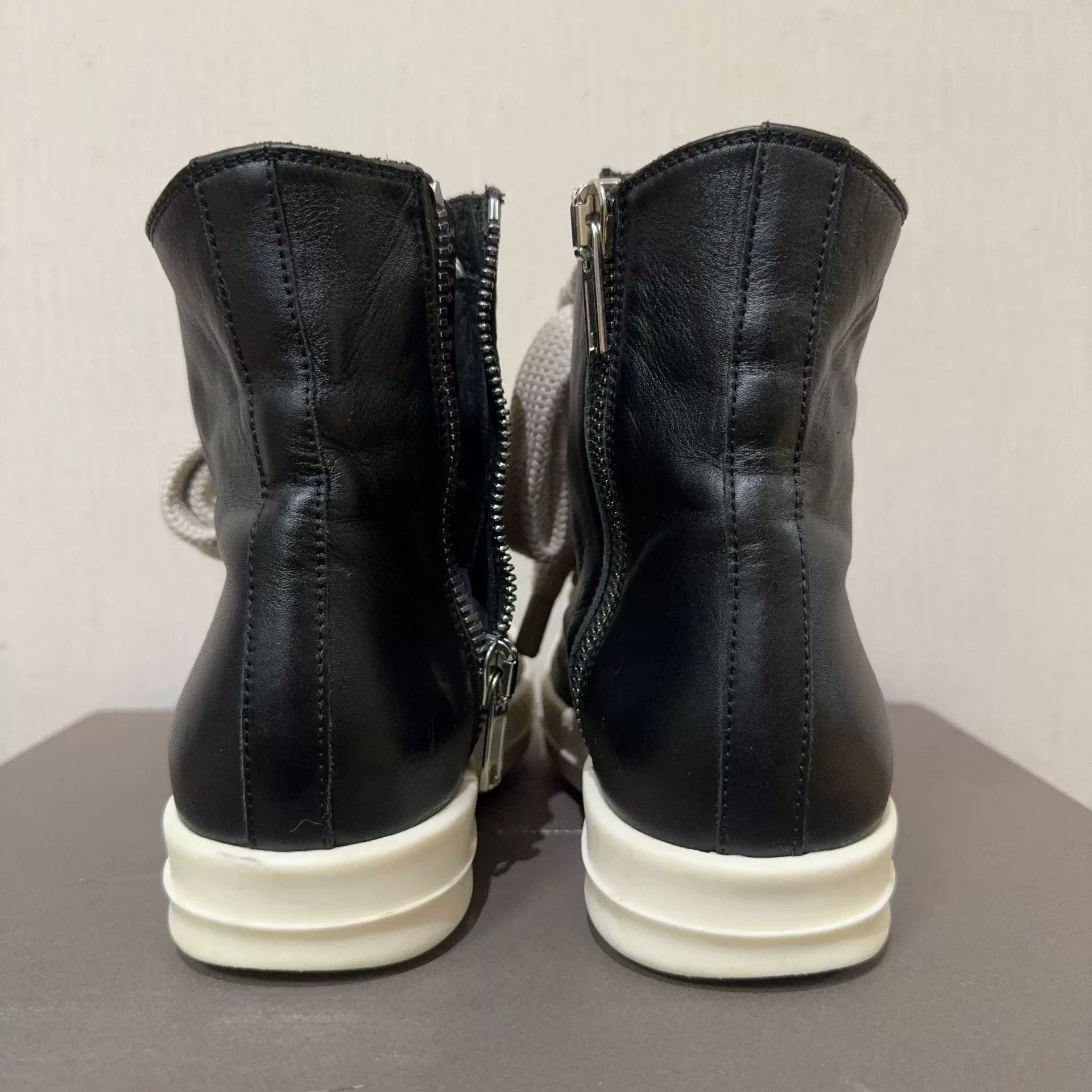 Rick Owens rick owens black and white high-top sneakers Size US 5 / IT 35 - 5 Thumbnail