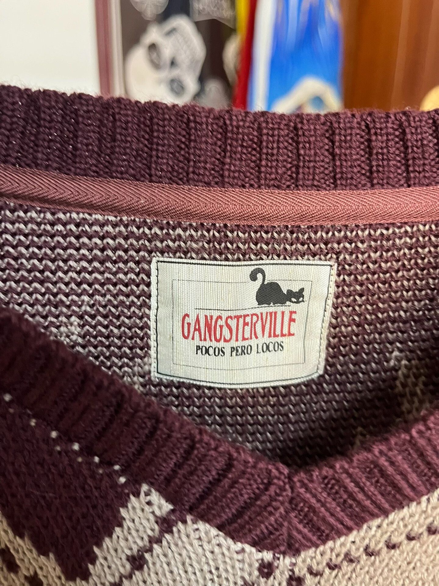 Gangster Doodles Gangsterville Knit Sweater in Maroon Size US M / EU 48-50 / 2 - 4 Thumbnail