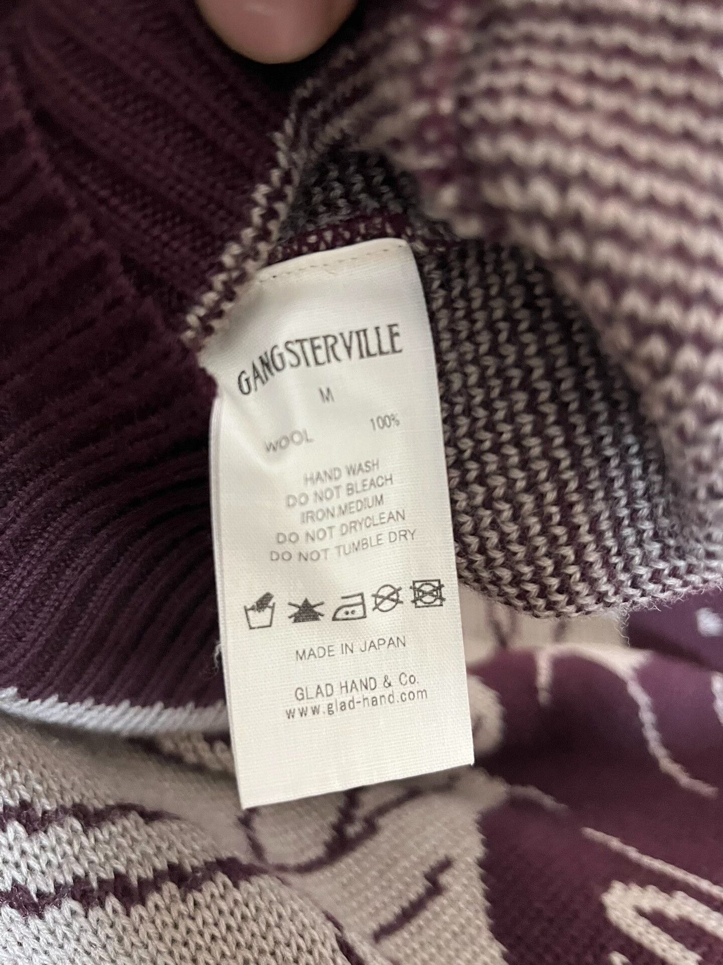 Gangster Doodles Gangsterville Knit Sweater in Maroon Size US M / EU 48-50 / 2 - 3 Thumbnail