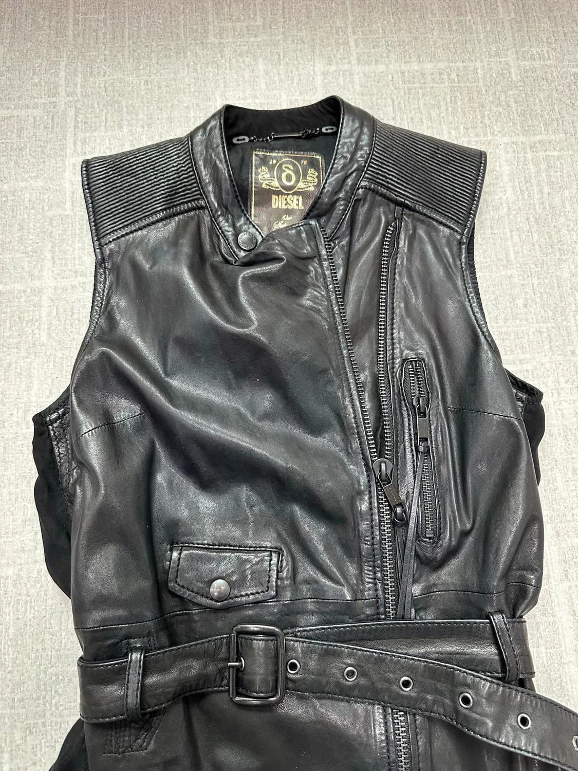 Diesel Diesel Vintage Leather Vest Jacket Size US M / EU 48-50 / 2 - 2 Thumbnail