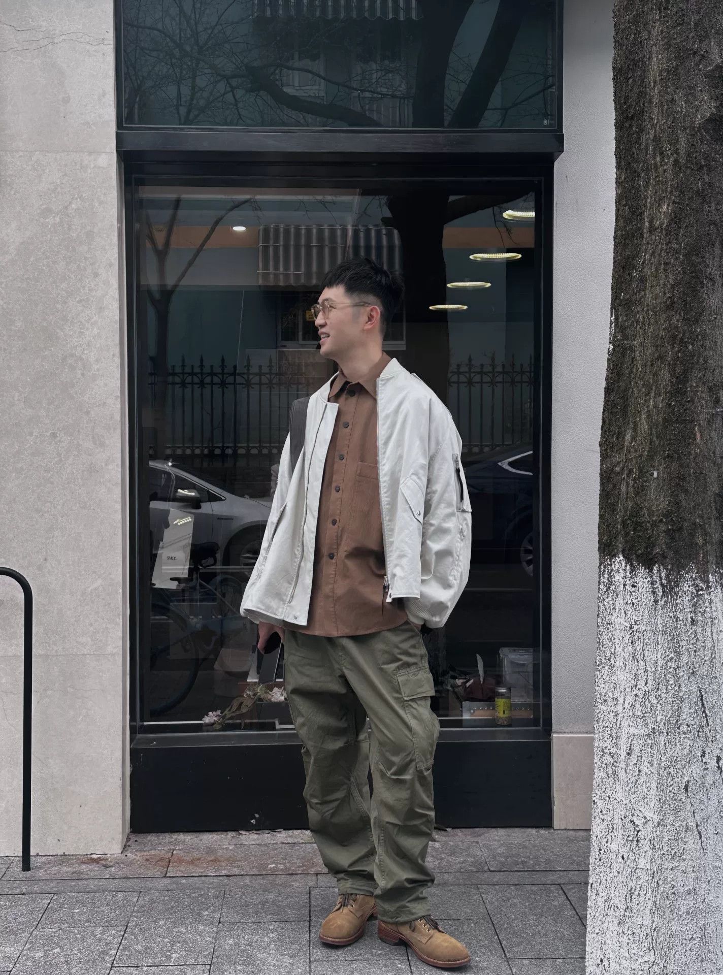 Japanese Brand Ryo Takashima Beige Flight Jacket Size US M / EU 48-50 / 2 - 7 Thumbnail