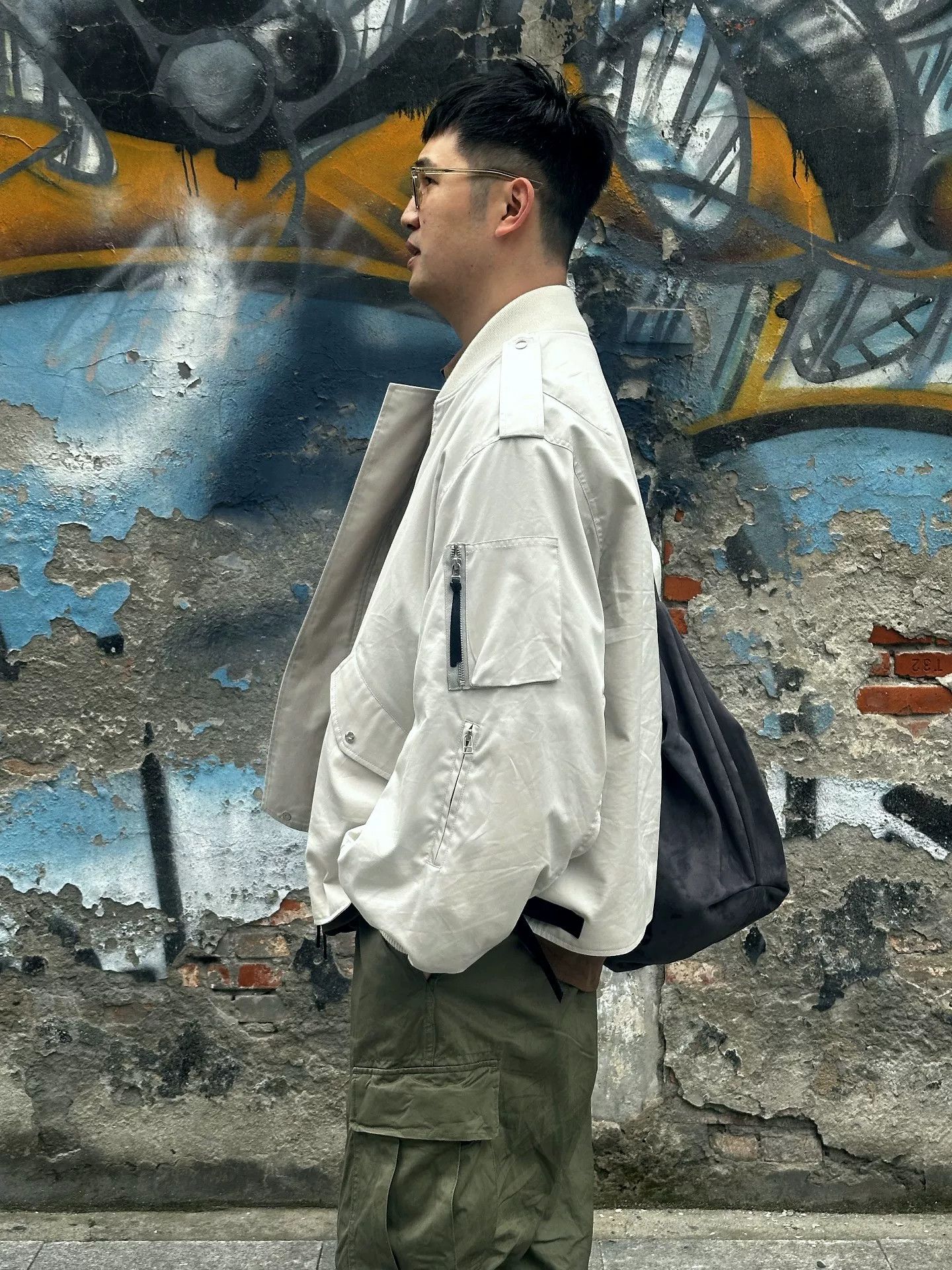 Japanese Brand Ryo Takashima Beige Flight Jacket Size US M / EU 48-50 / 2 - 9 Thumbnail