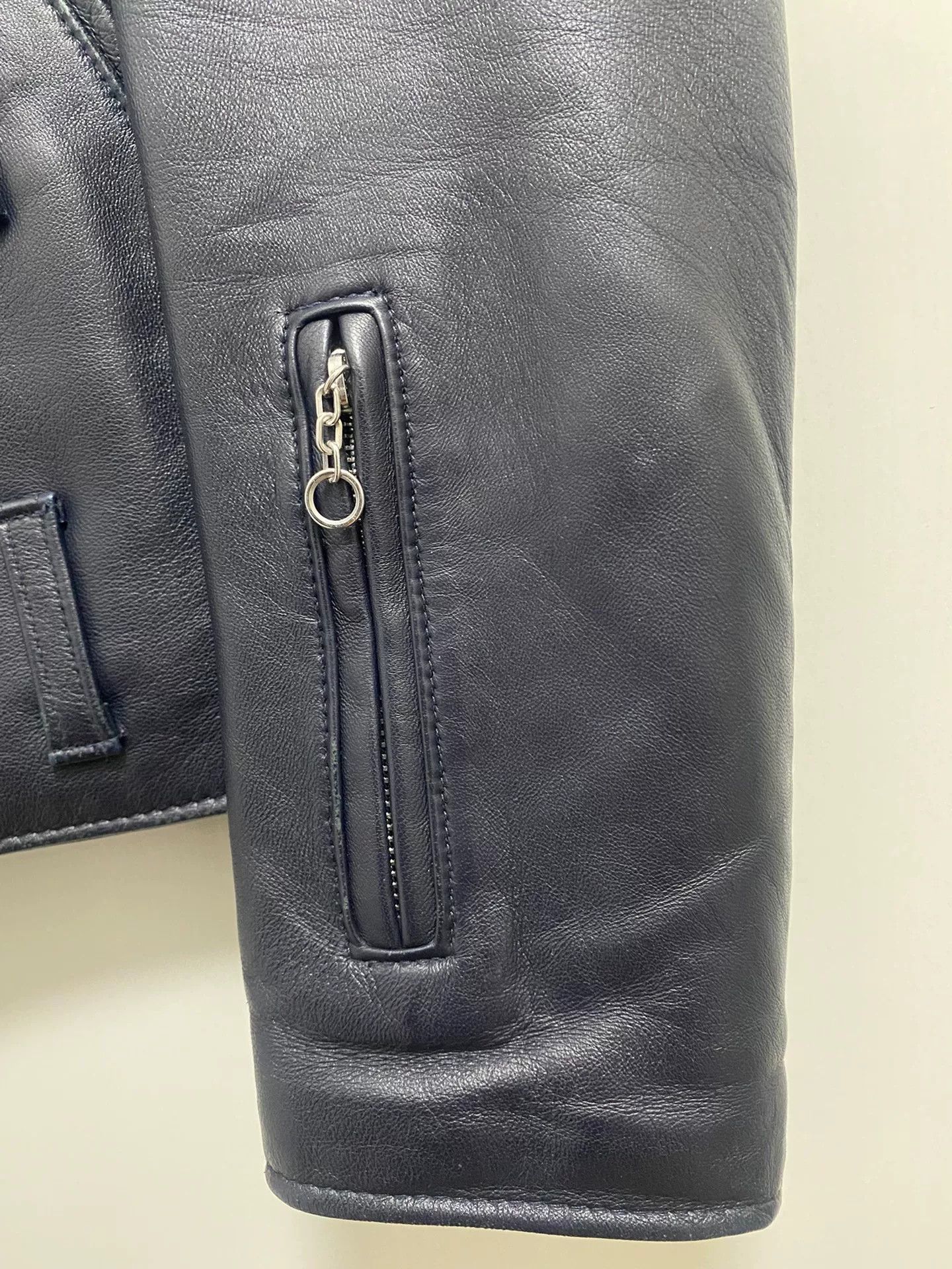 Sophnet. Schott x Sophnet Navy Leather Jacket Size US M / EU 48-50 / 2 - 3 Thumbnail