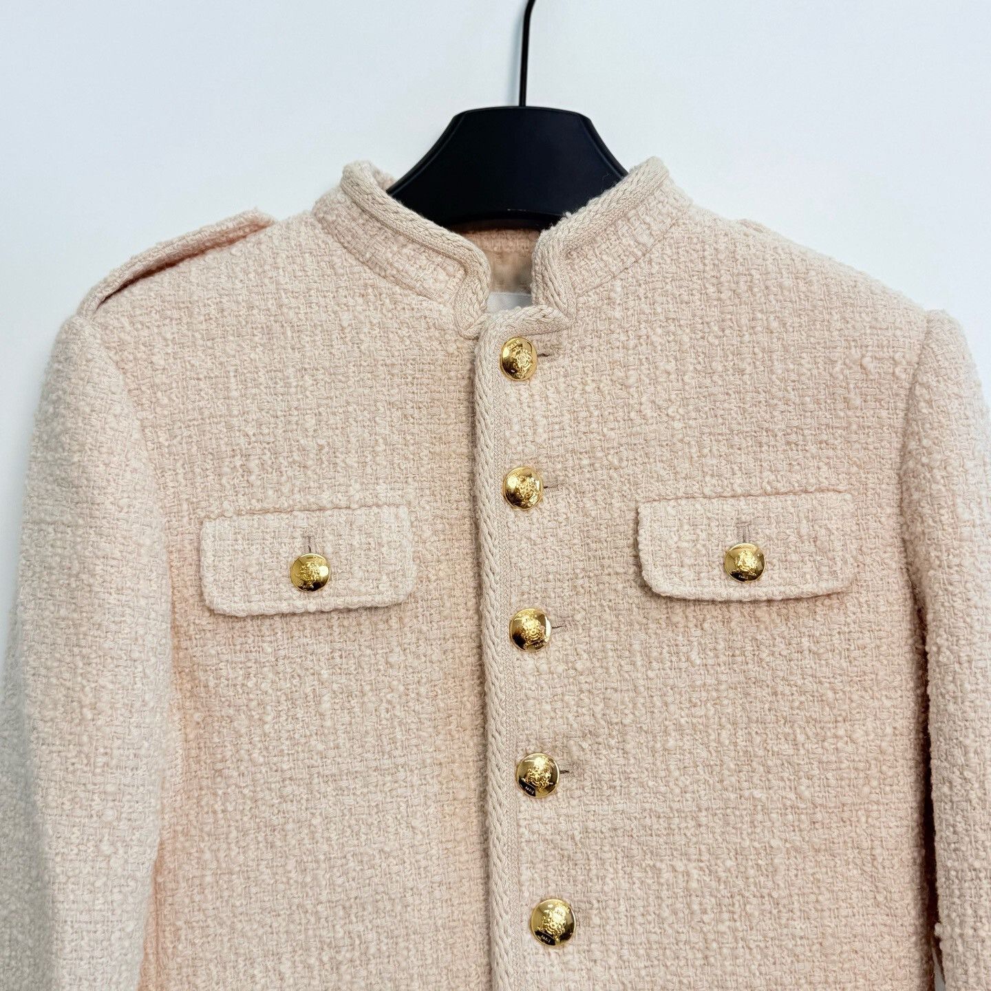 Celine Celine Tweed Stand Collar Short Coat Size XXS / US 00 / IT 34 - 2 Thumbnail