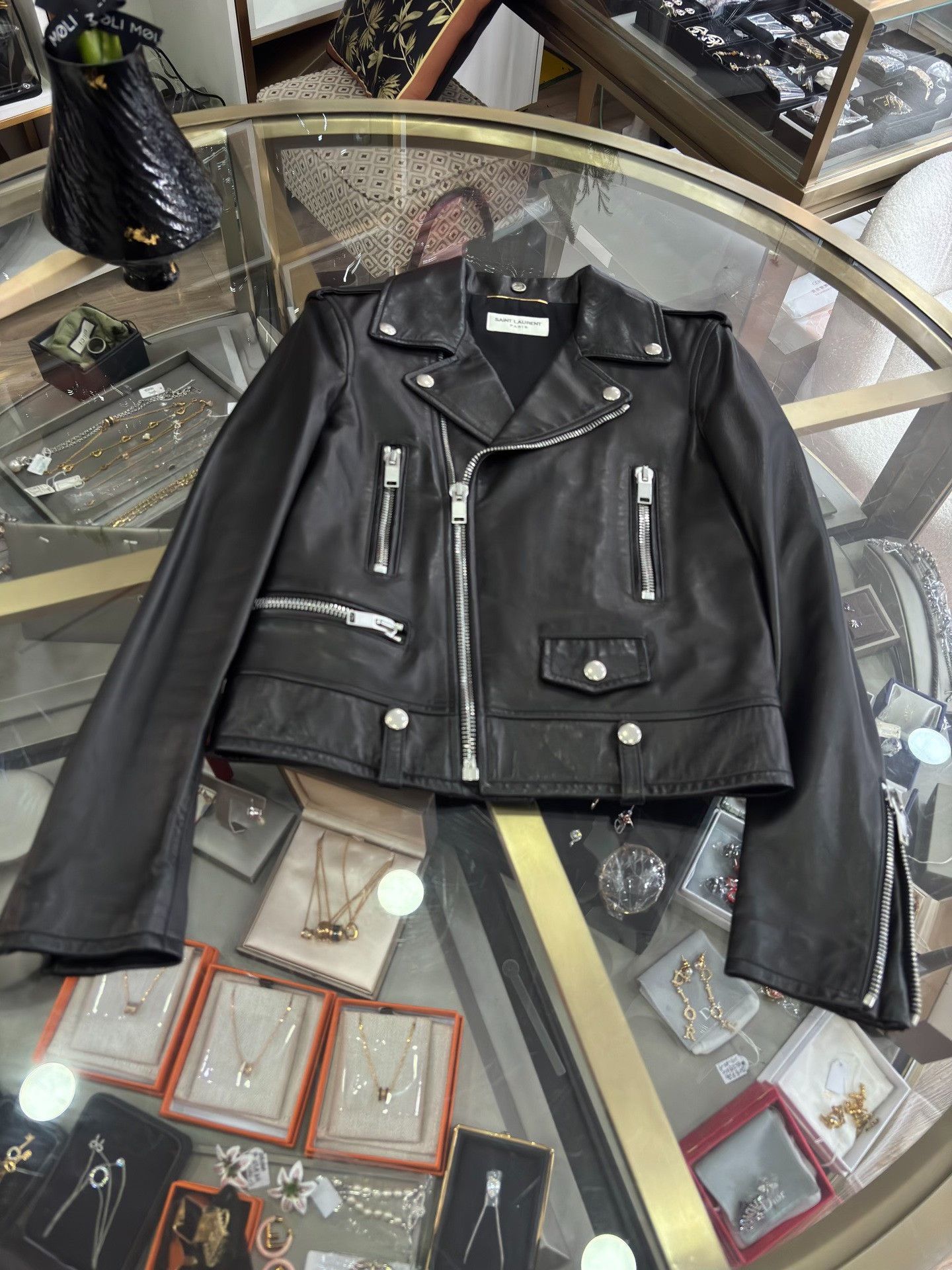 Saint Laurent Paris YSL Saint Laurent Leather Biker Jacket Size XS / US 0-2 / IT 36-38 - 4 Thumbnail