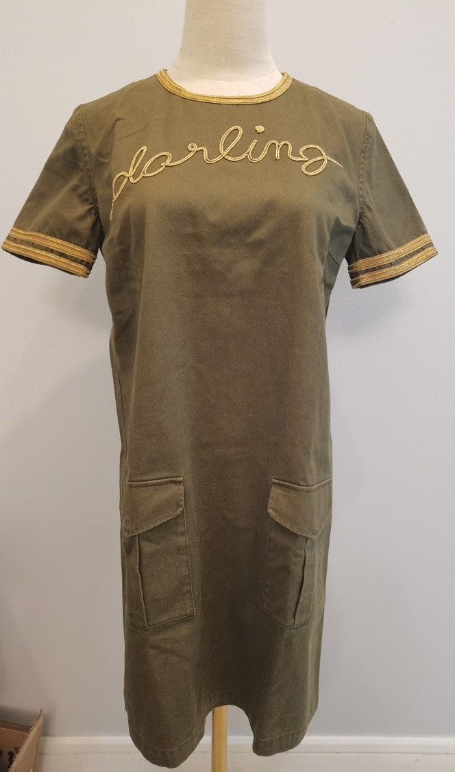 Saint Laurent Paris Saint Laurent Olive Green Embroidered Dress Size S / US 4 / IT 40 - 5 Thumbnail
