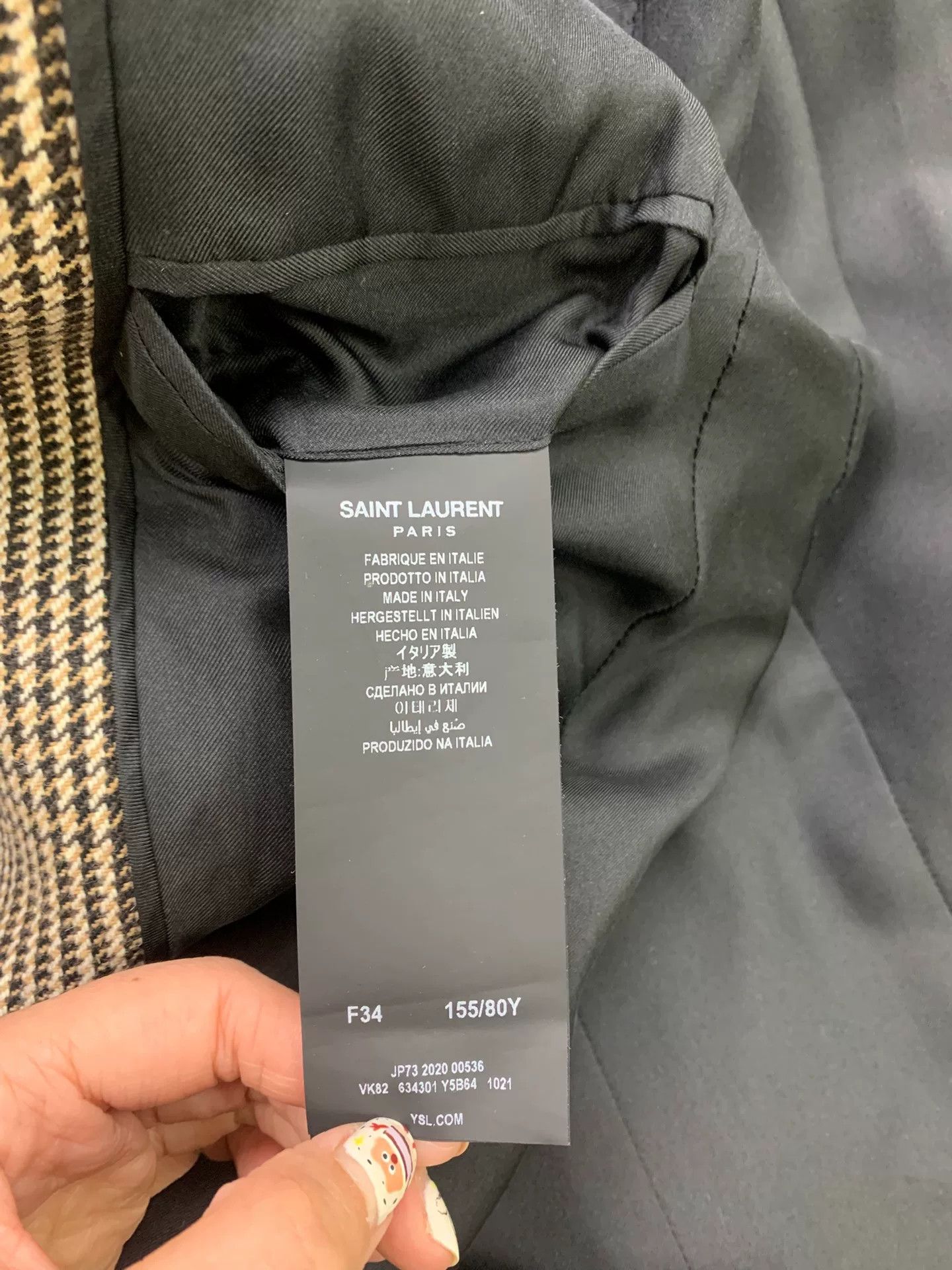 Saint Laurent Paris Saint Laurent Brown/Black Check Blazer Size XXS / US 00 / IT 34 - 5 Thumbnail
