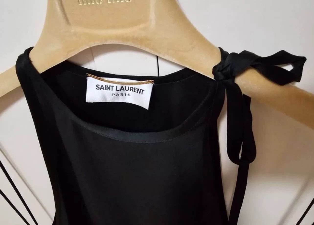 Saint Laurent Paris Saint Laurent Feather Trim Halter Dress Size S / US 4 / IT 40 - 3 Thumbnail