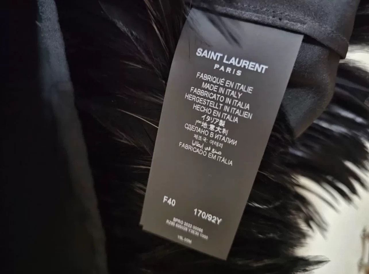 Saint Laurent Paris Saint Laurent Feather Trim Halter Dress Size S / US 4 / IT 40 - 5 Thumbnail