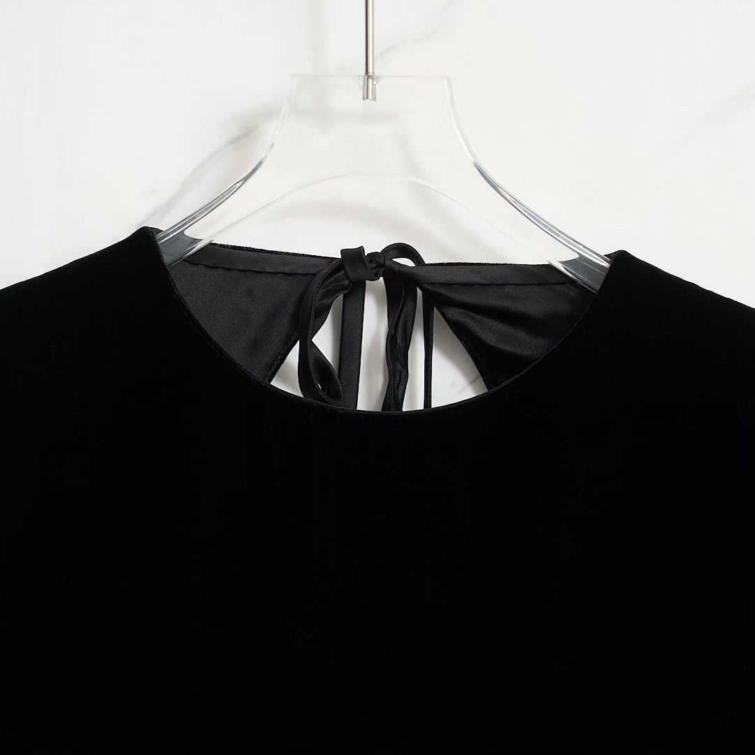 Saint Laurent Paris Saint Laurent Women's Bell Sleeve Backless Velvet Dress Size S / US 4 / IT 40 - 2 Thumbnail