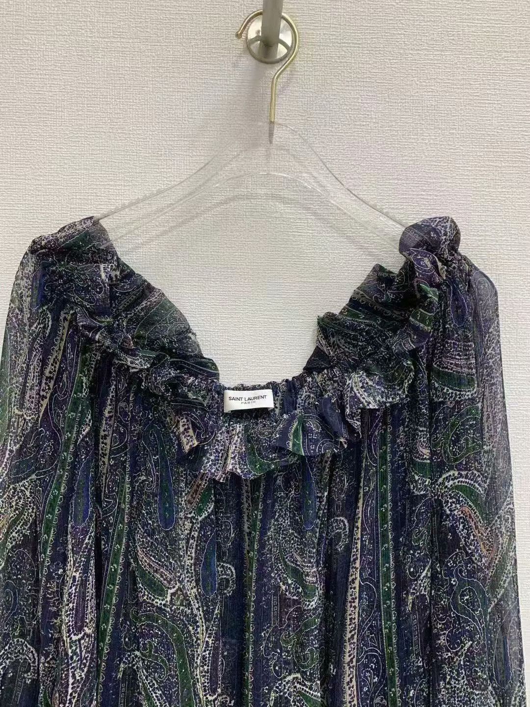 Saint Laurent Paris Saint Laurent Sheer Paisley Print Blouse Size S / US 4 / IT 40 - 2 Thumbnail