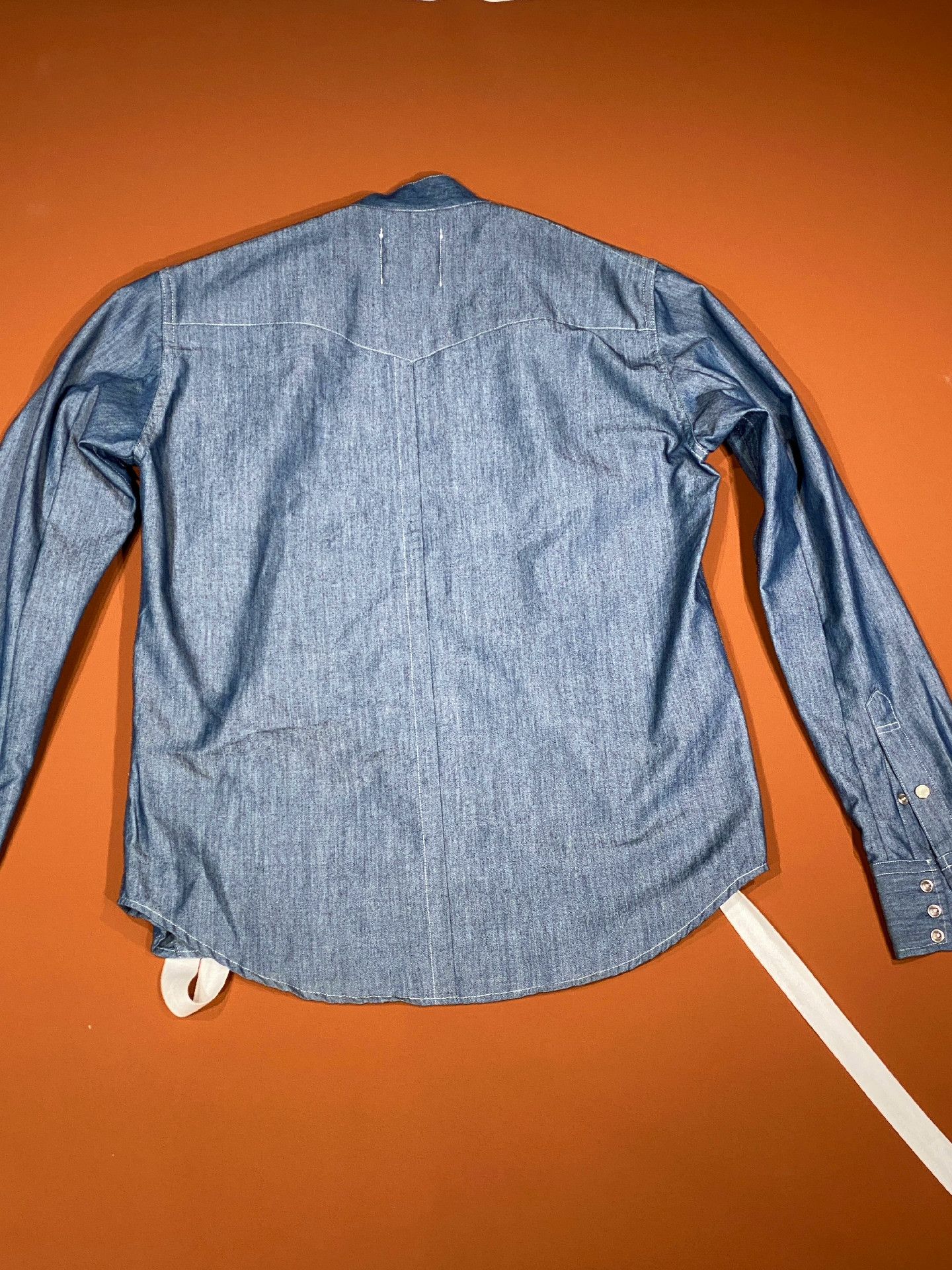 Takahiromiyashita The Soloist. TAKAHIROMIYA.SHITA Light Denim Ribbon Shirt Size US S / EU 44-46 / 1 - 2 Thumbnail