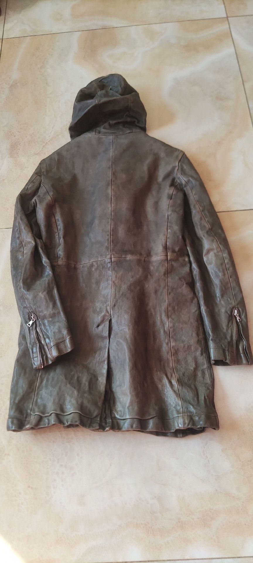 Japanese Brand Katayama Isamu Long Leather Coat Size US M / EU 48-50 / 2 - 4 Thumbnail