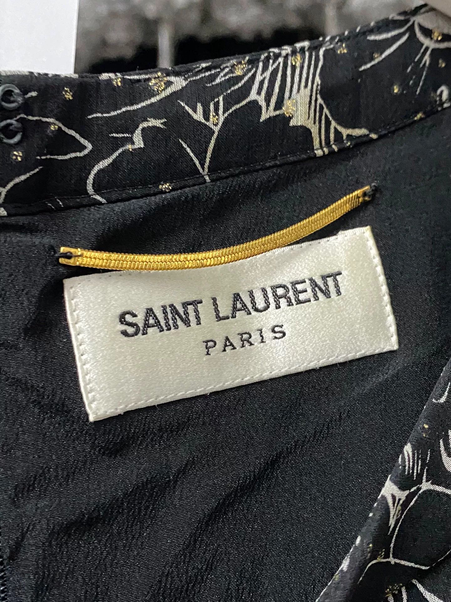 Saint Laurent Paris Saint Laurent SLP Black White Floral Dress Size S / US 4 / IT 40 - 5 Thumbnail