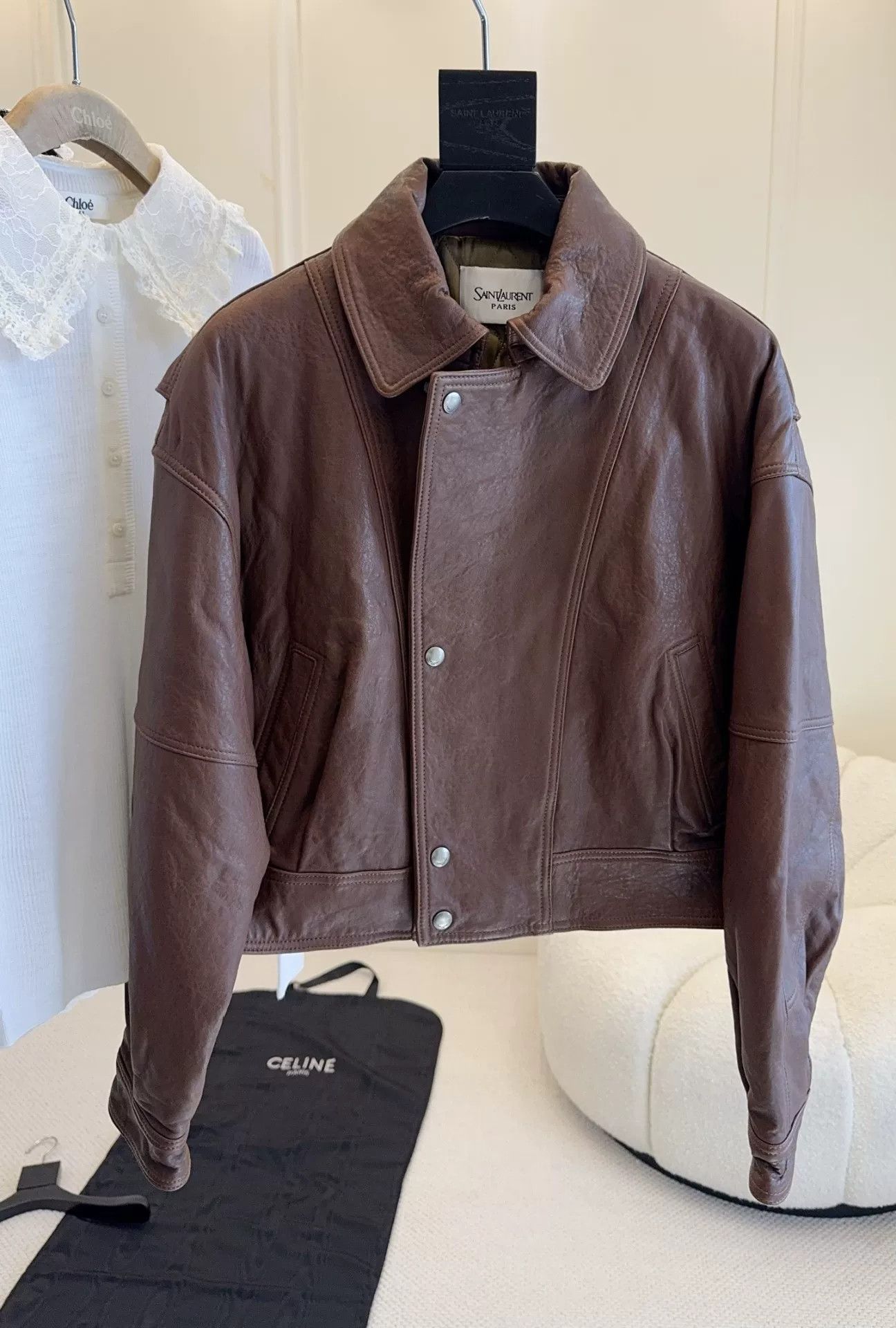 Saint Laurent Paris Saint Laurent 2025 Brown Leather Jacket Size M / US 6-8 / IT 42-44 - 2 Thumbnail