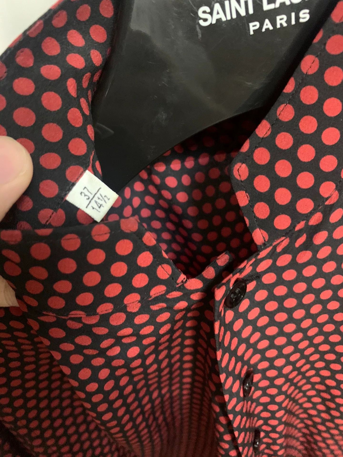 Saint Laurent Paris Saint Laurent 2015SS Silk Polka Dot Shirt Size M / US 6-8 / IT 42-44 - 2 Thumbnail