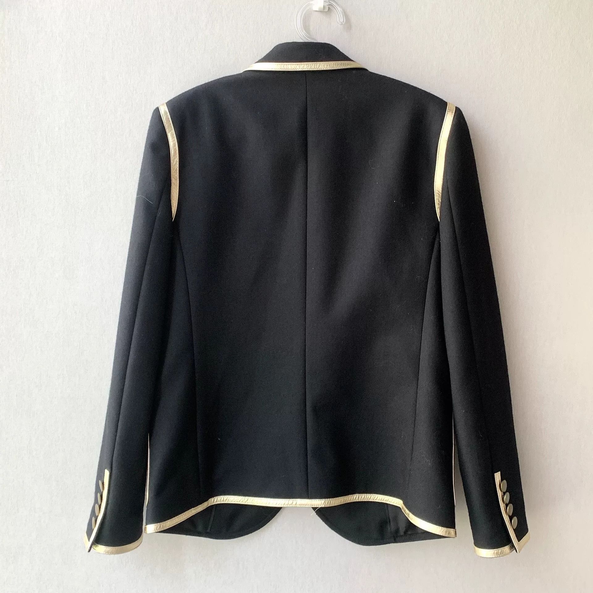 Saint Laurent Paris Saint Laurent Black Blazer with Gold Trim Size M / US 6-8 / IT 42-44 - 2 Thumbnail