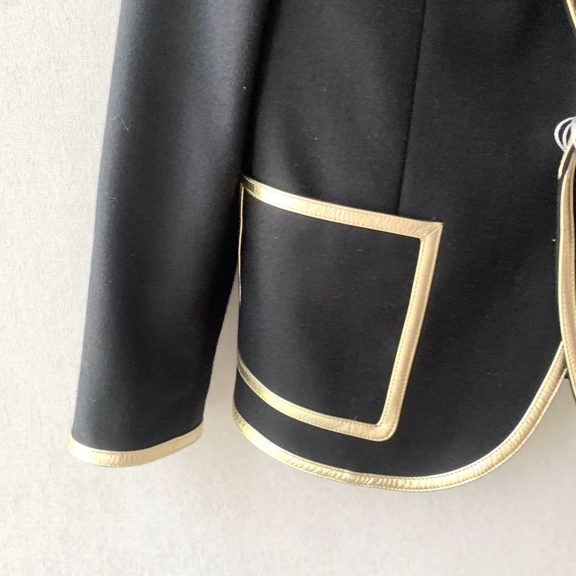 Saint Laurent Paris Saint Laurent Black Blazer with Gold Trim Size M / US 6-8 / IT 42-44 - 6 Thumbnail