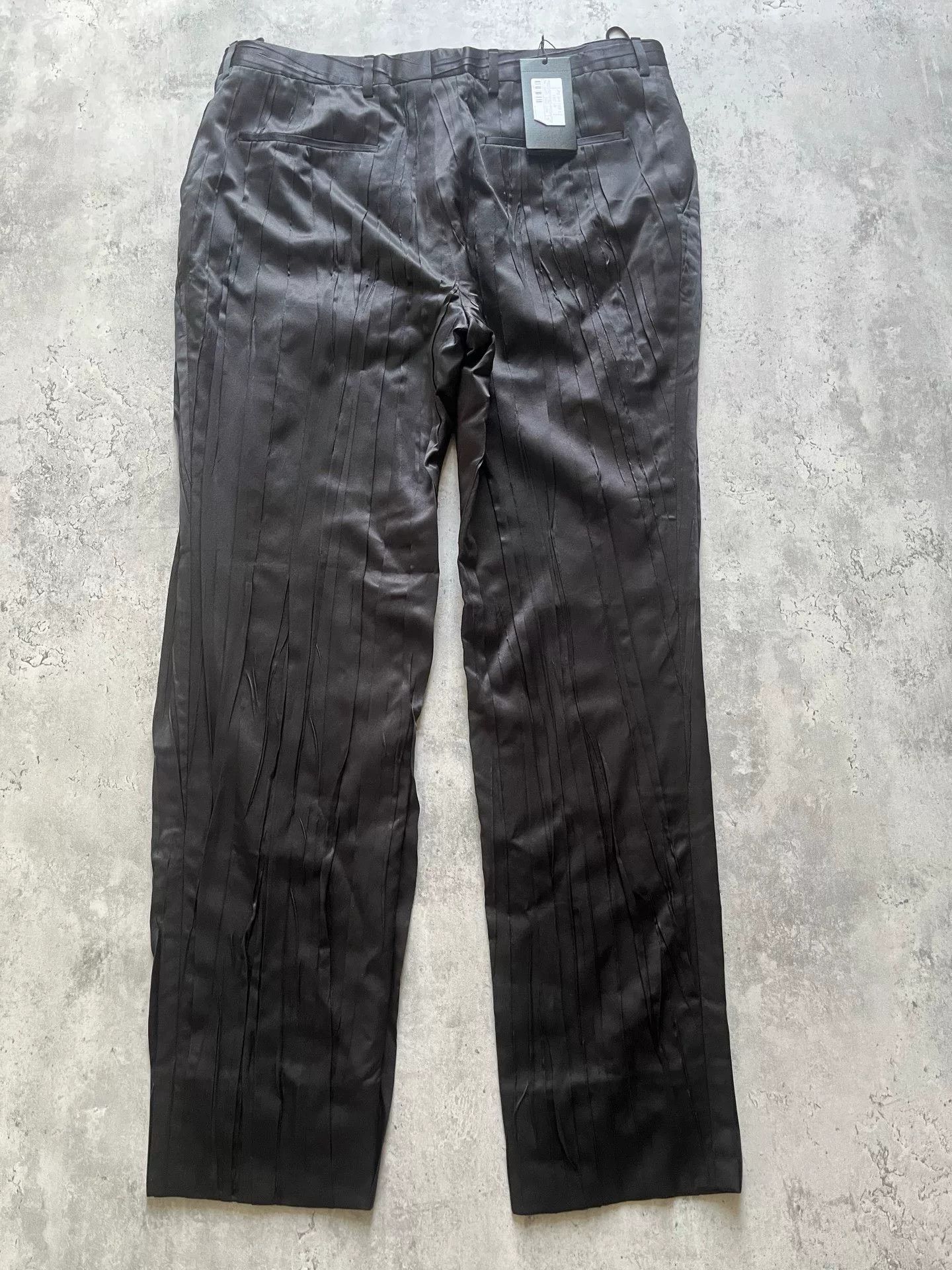 Saint Laurent Paris Saint Laurent Pleated Silk Black Trousers Size US 30 / EU 46 - 5 Thumbnail