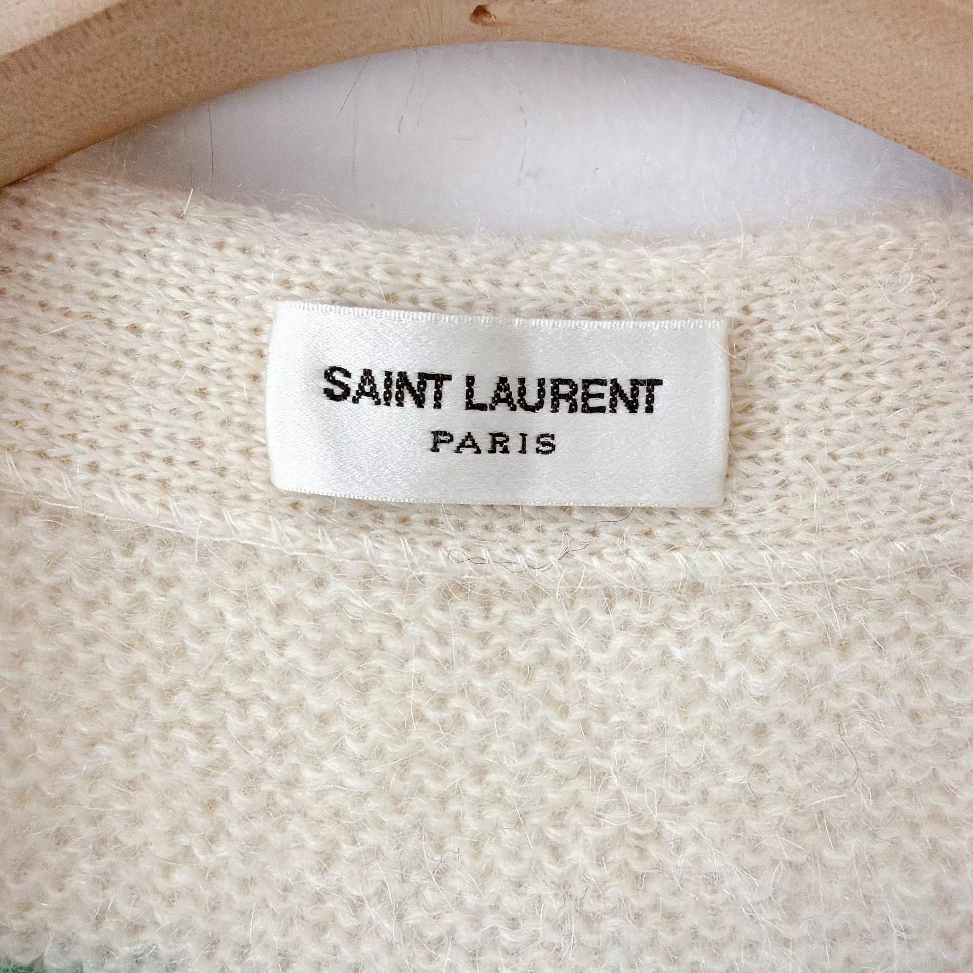 Saint Laurent Paris Saint Laurent Cream Striped Cardigan Size M / US 6-8 / IT 42-44 - 7 Thumbnail