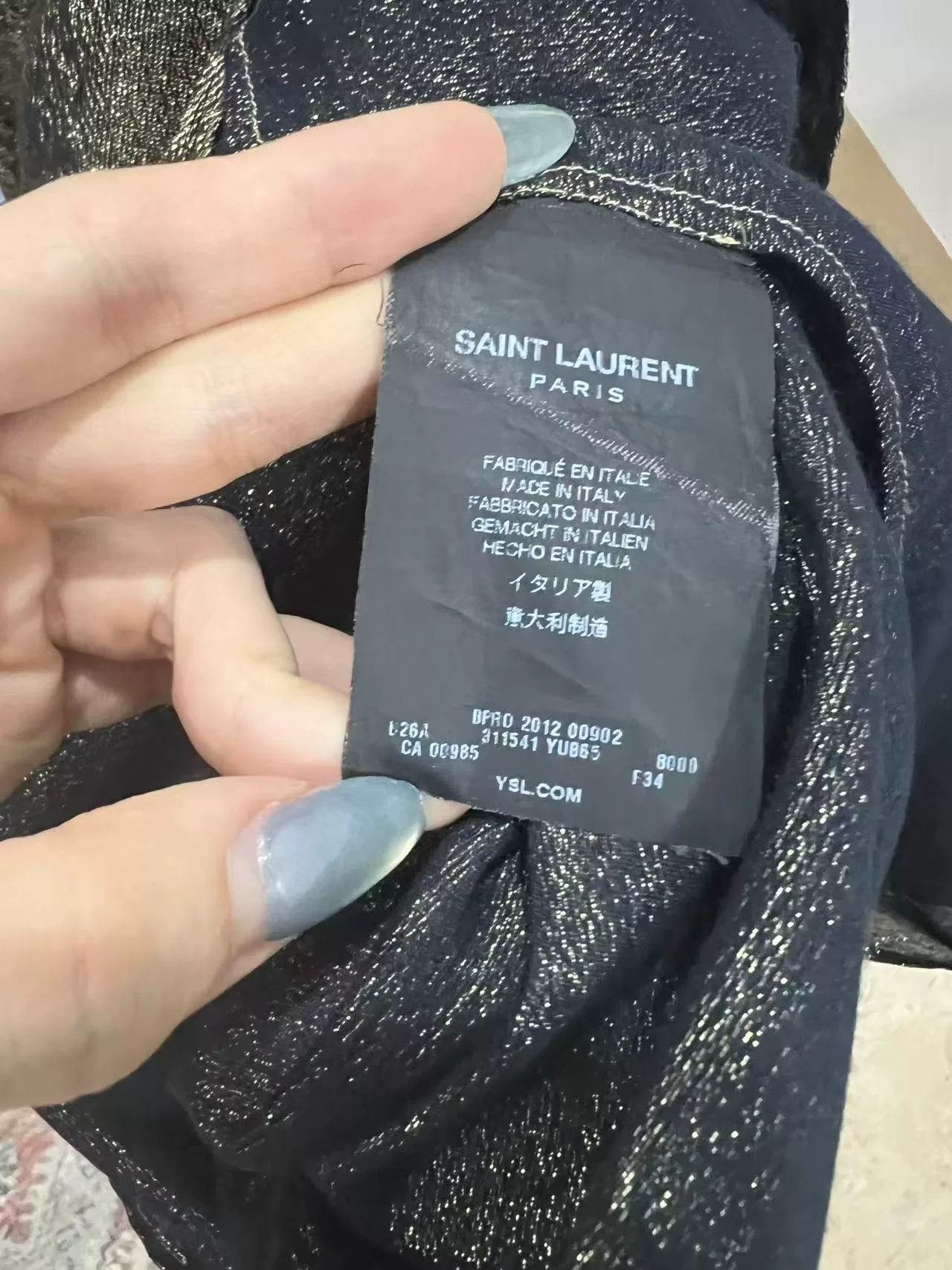 Saint Laurent Paris Saint Laurent Metallic Gold Pleated Blouse Size M / US 6-8 / IT 42-44 - 5 Thumbnail