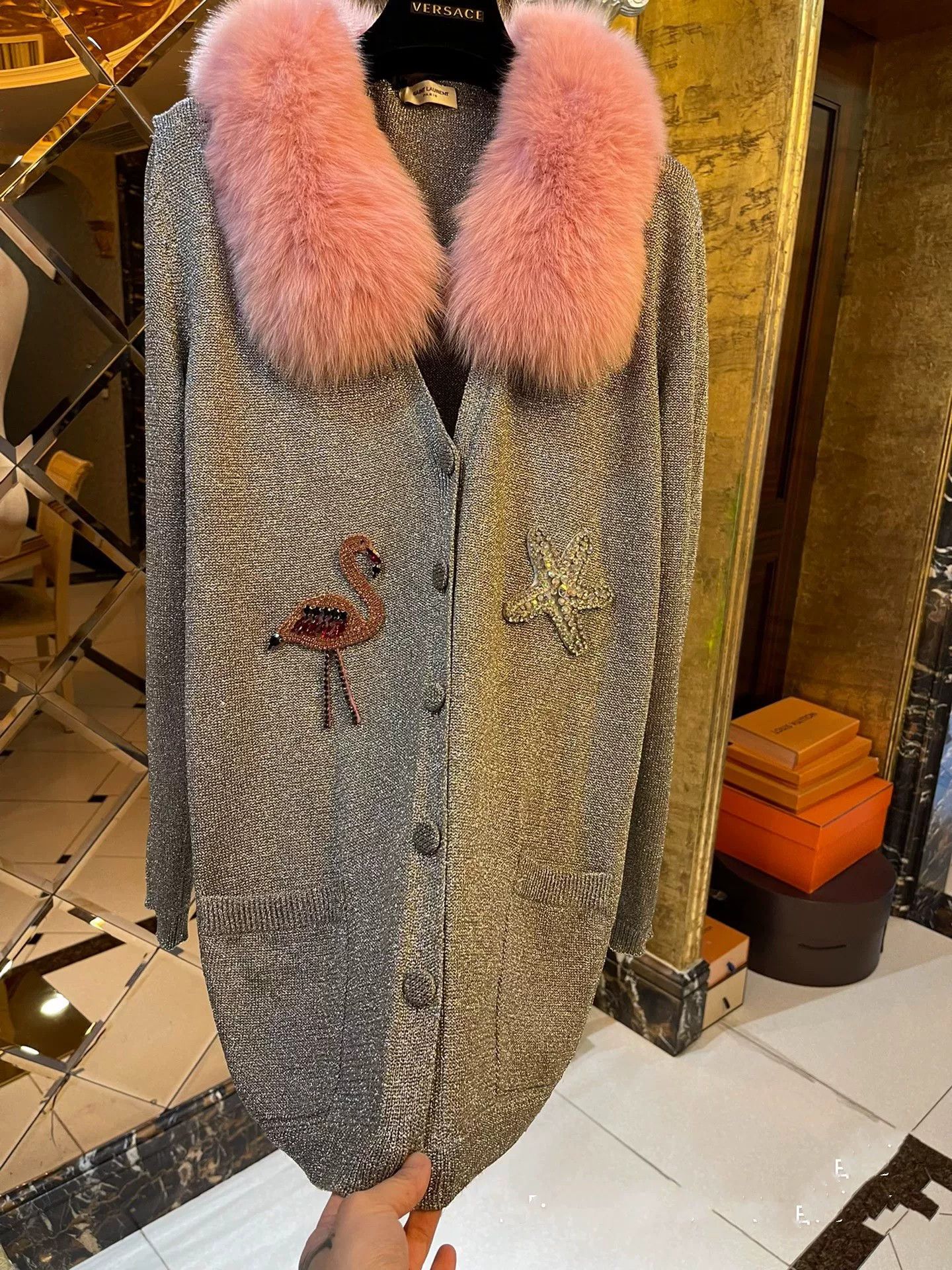 Saint Laurent Paris Saint Laurent Flamingo Starfish Cardigan Size M / US 6-8 / IT 42-44 - 7 Thumbnail