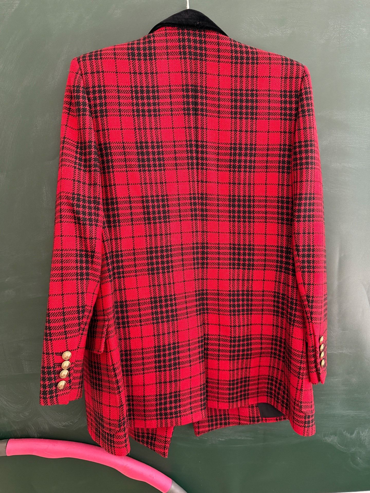 Saint Laurent Paris Saint Laurent Red Black Plaid Blazer Size M / US 6-8 / IT 42-44 - 4 Thumbnail