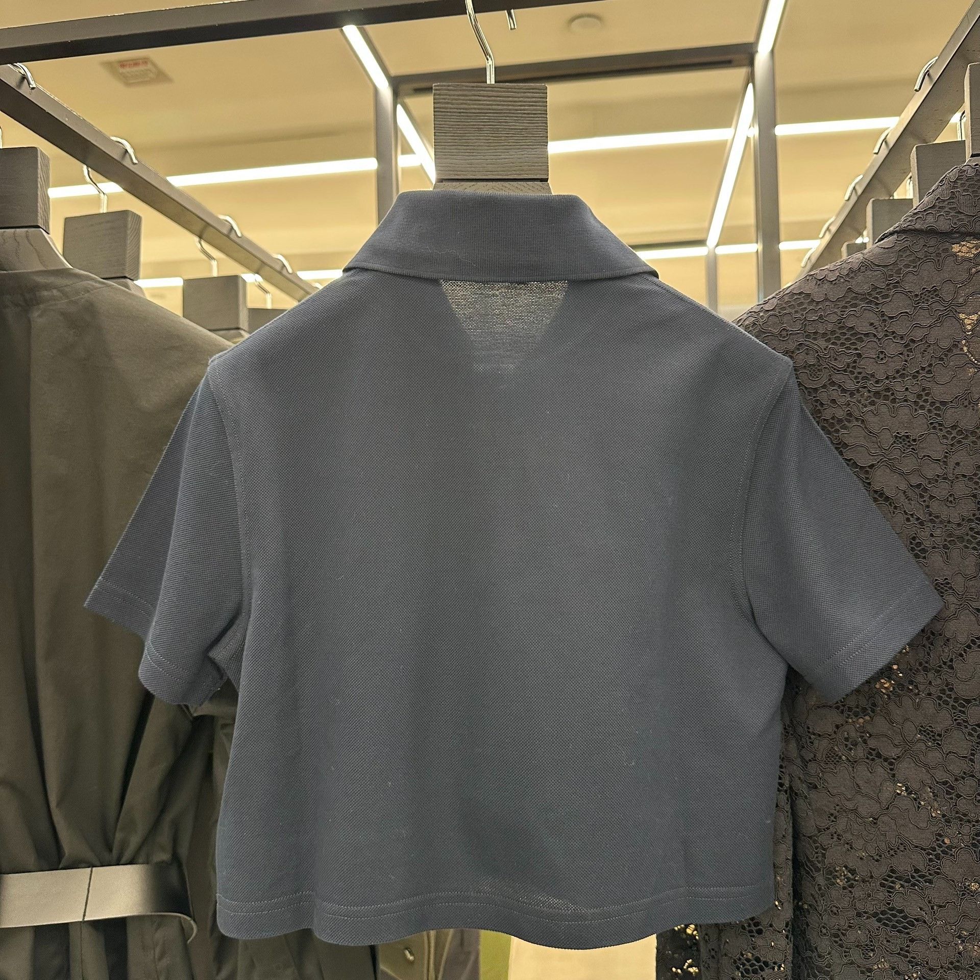 Saint Laurent Paris Saint Laurent Dark Blue Cropped Polo Size M / US 6-8 / IT 42-44 - 4 Thumbnail