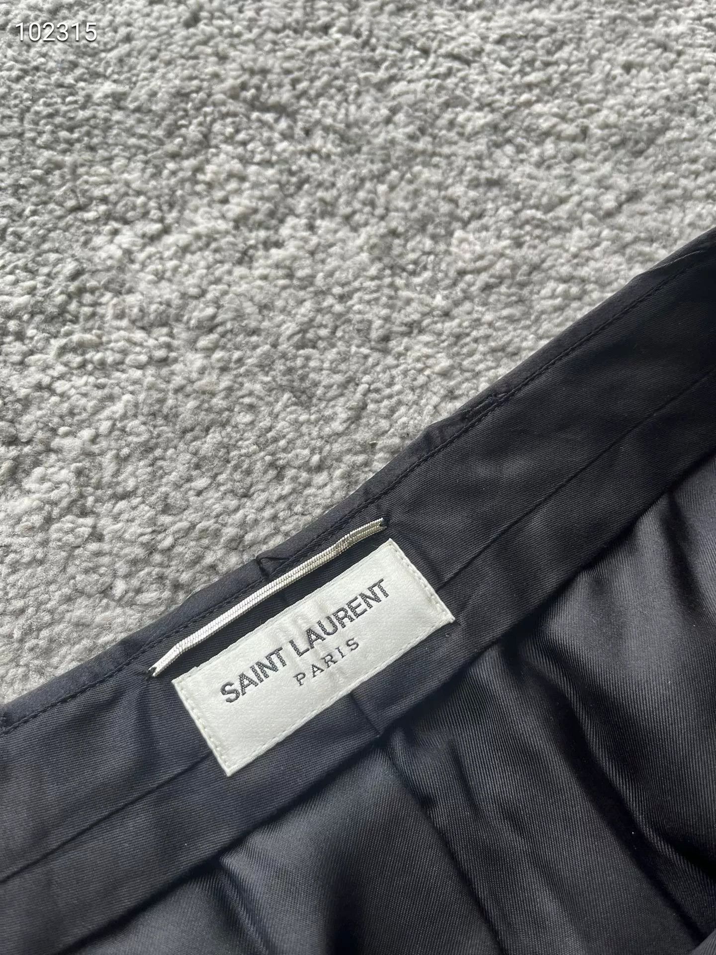 Saint Laurent Paris Saint Laurent Black Striped Silk Trousers Size US 30 / EU 46 - 4 Thumbnail