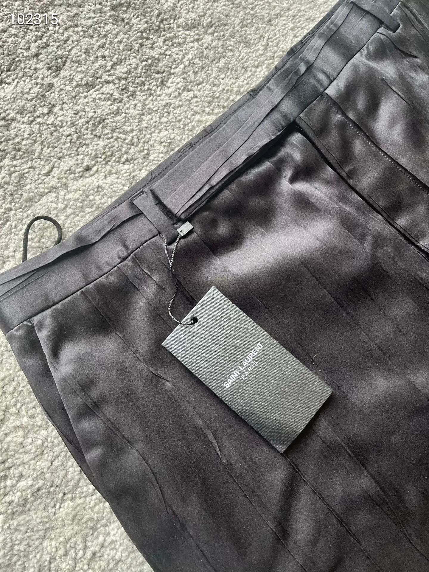 Saint Laurent Paris Saint Laurent Black Striped Silk Trousers Size US 30 / EU 46 - 5 Thumbnail