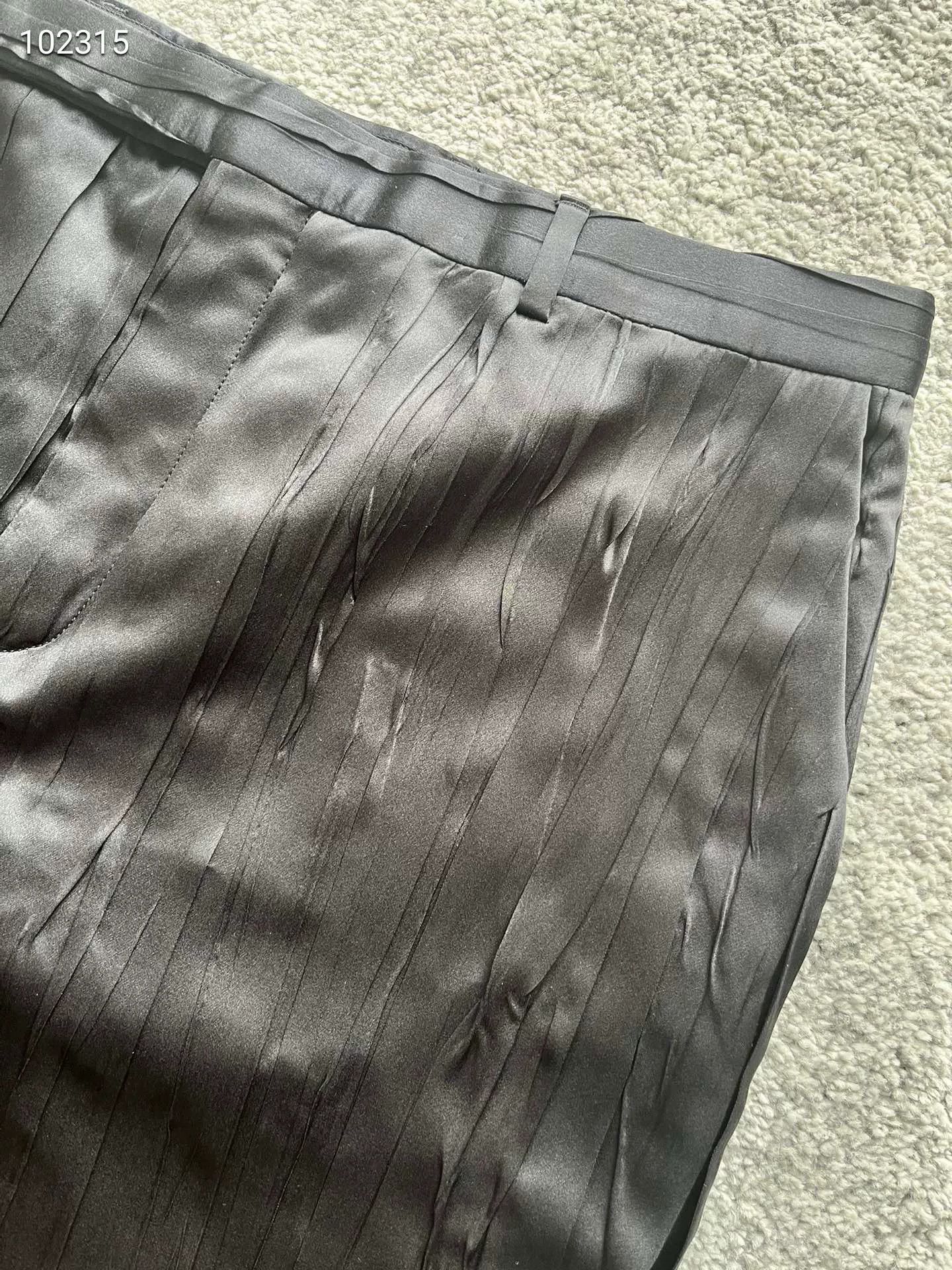 Saint Laurent Paris Saint Laurent Black Striped Silk Trousers Size US 30 / EU 46 - 2 Thumbnail