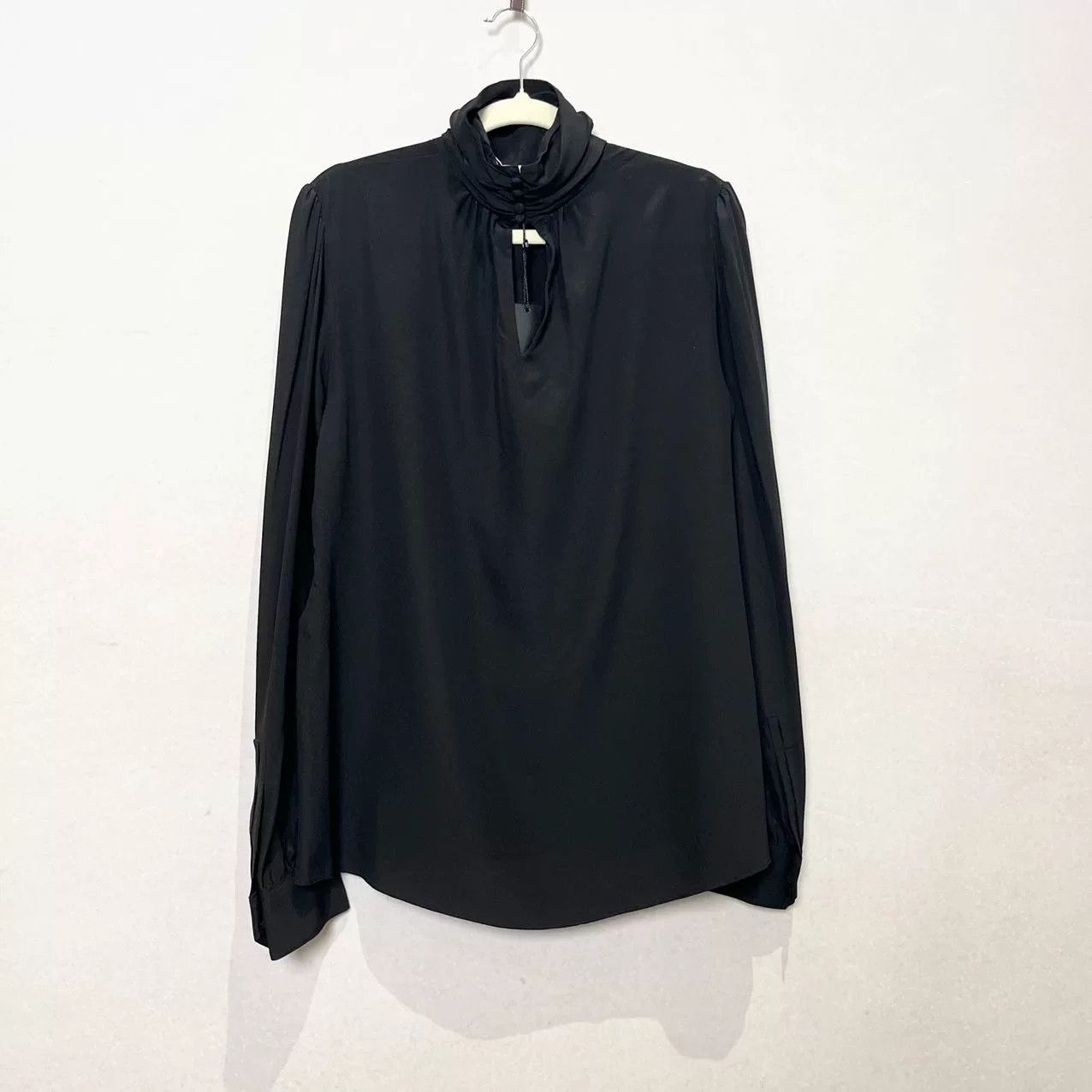 Saint Laurent Paris Saint Laurent Black Turtleneck Silk Blouse Size S / US 4 / IT 40 - 2 Thumbnail