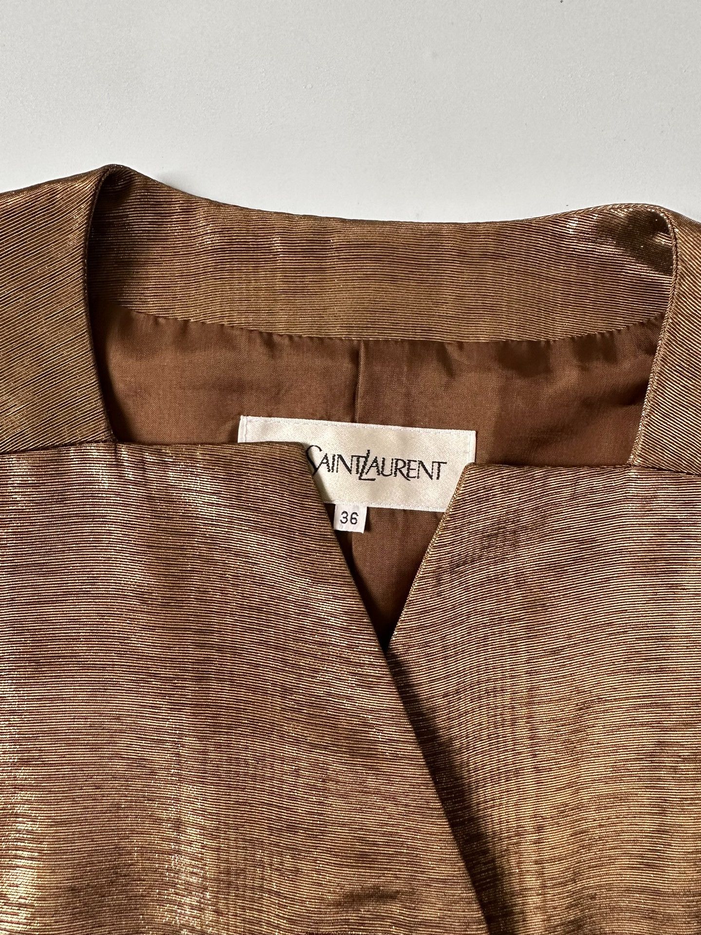 Saint Laurent Paris Yves Saint Laurent Vintage Brown Blazer Size S / US 4 / IT 40 - 7 Thumbnail